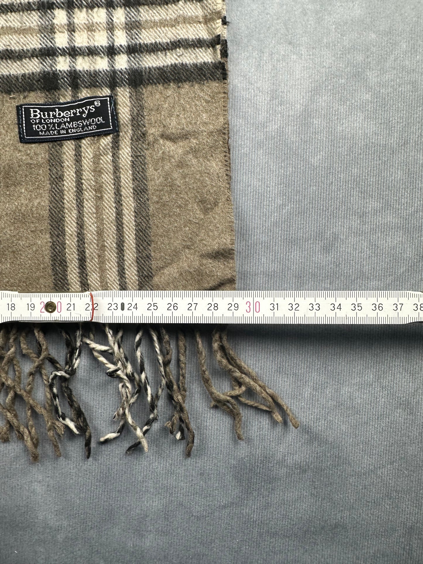 Burberry Vintage Schal | Karo-Muster | 100% Lammwolle | Braun