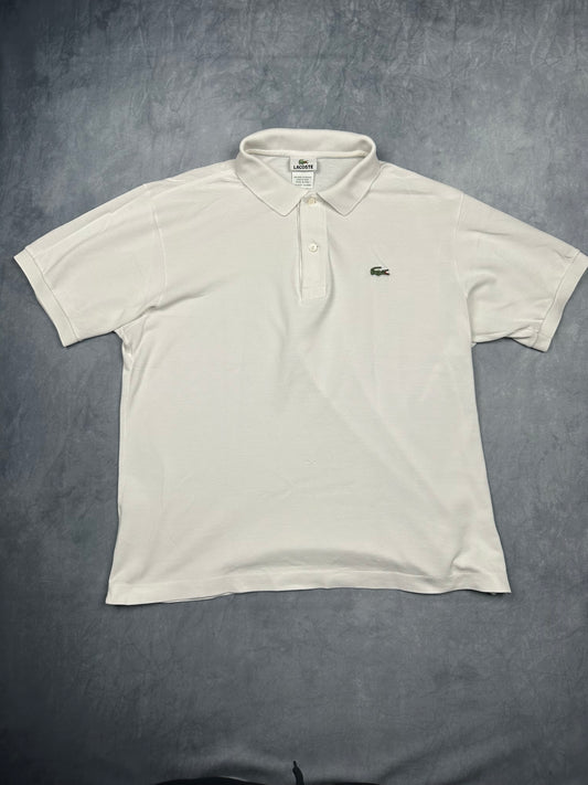 Lacoste Herren Poloshirt T-Shirt Gr. 5/L Vintage Y2K weiß