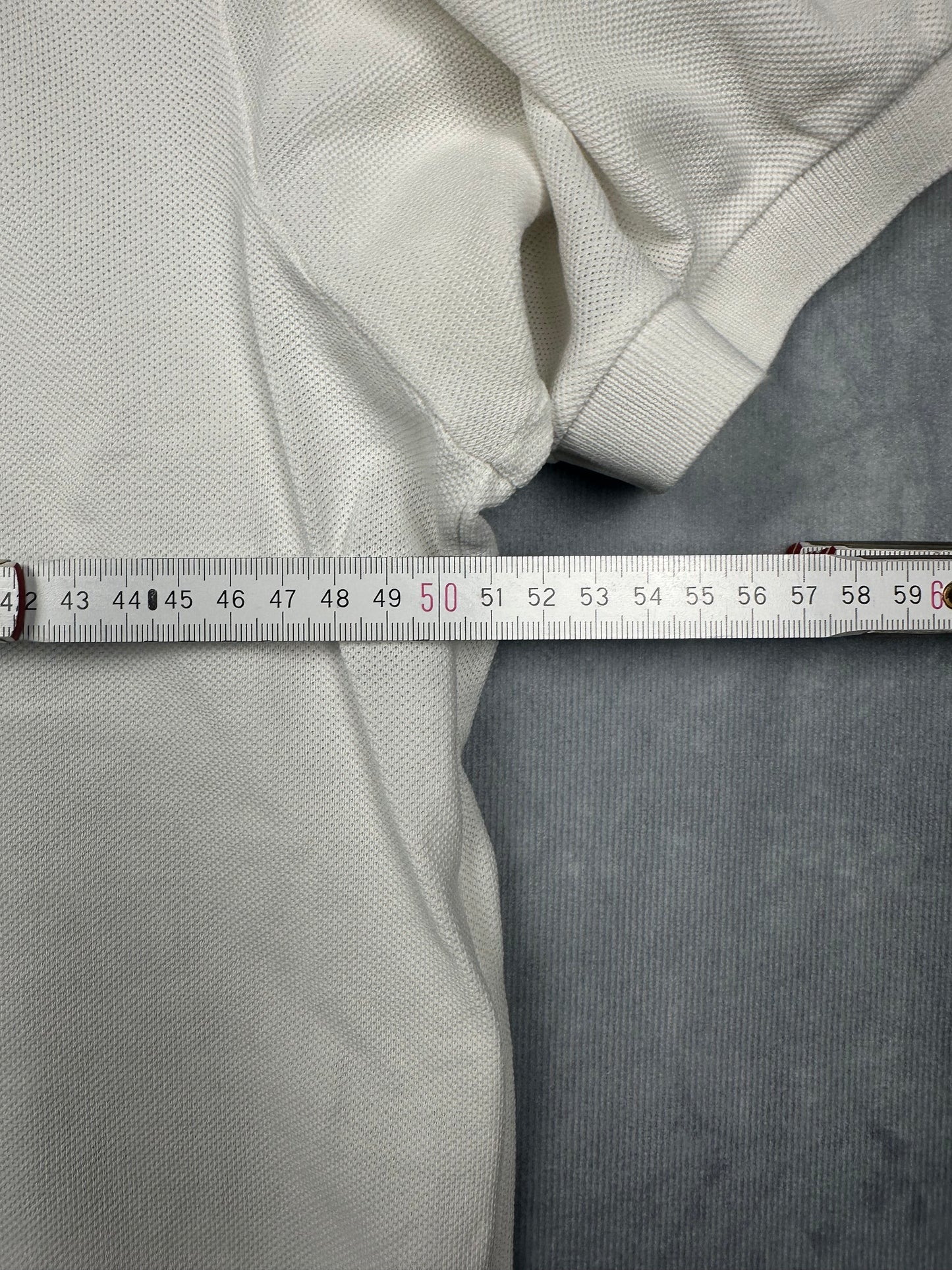 Lacoste Herren Poloshirt T-Shirt Gr. 5/L Vintage Y2K weiß