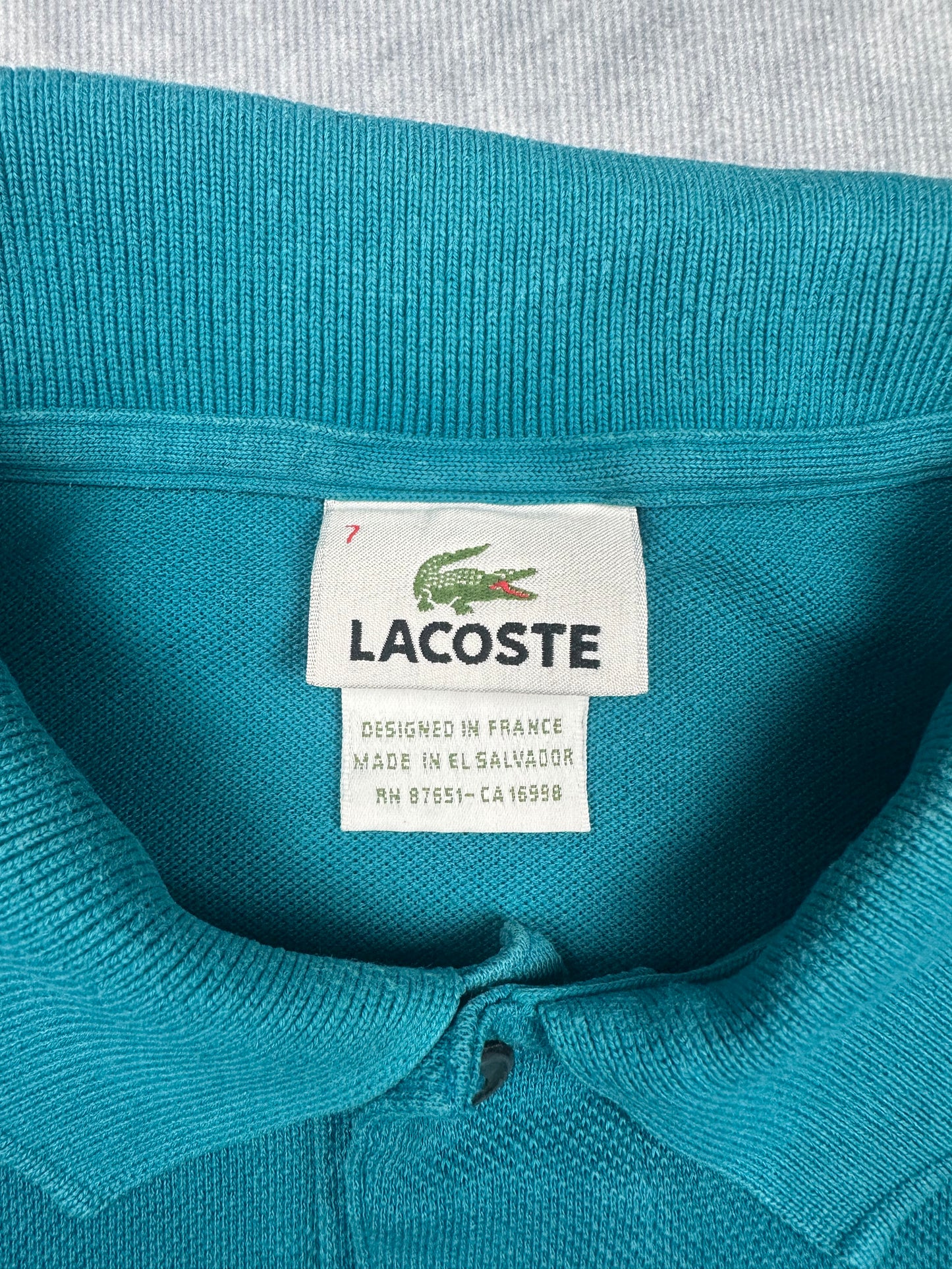 Lacoste Herren Poloshirt T-Shirt Gr. 7/XXL Vintage Y2K Türkis