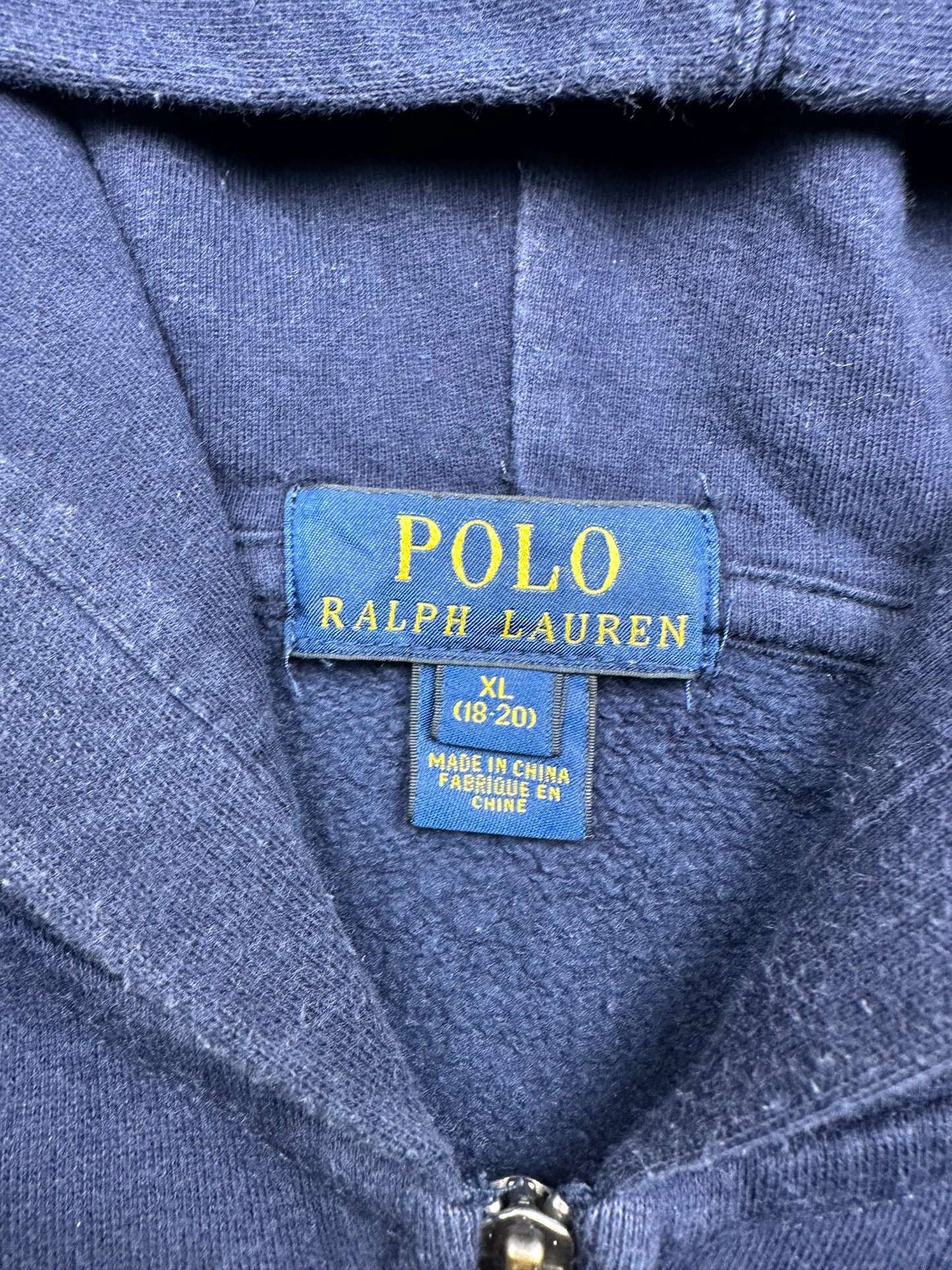 Polo Ralph Lauren Sweatjacke Kinder Größe XL Blau Kapuzenjacke Vintage Y2K Retro