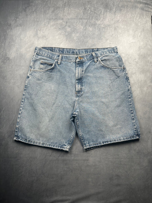 Vintage Wrangler Herren Jeans Shorts Gr. W38 Blau Kurze Hose Regular Retro Denim