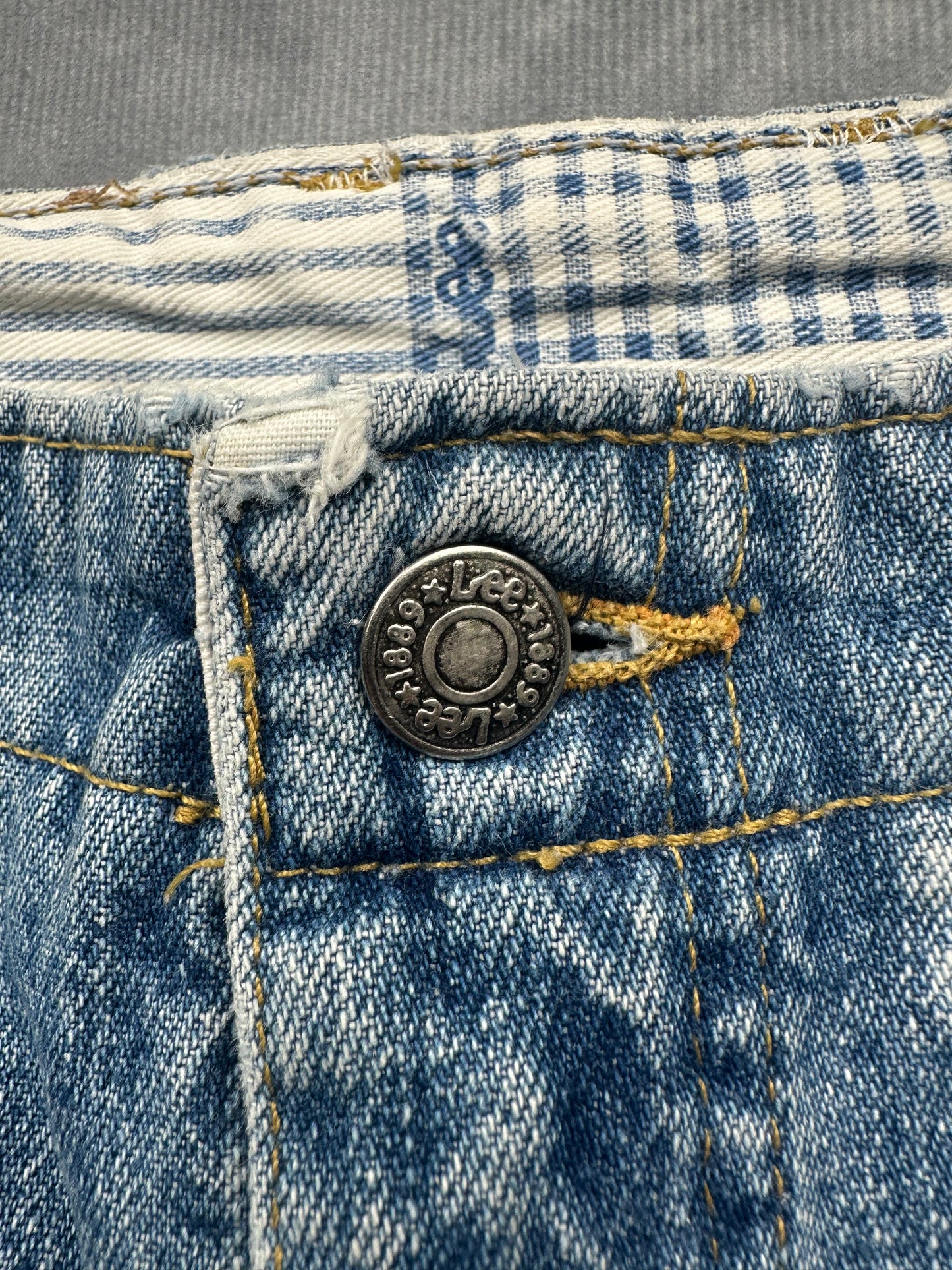 Vintage Lee Damen Jeans Shorts Gr. 46/48 Blau Kurze Hose Relaxed Retro Denim