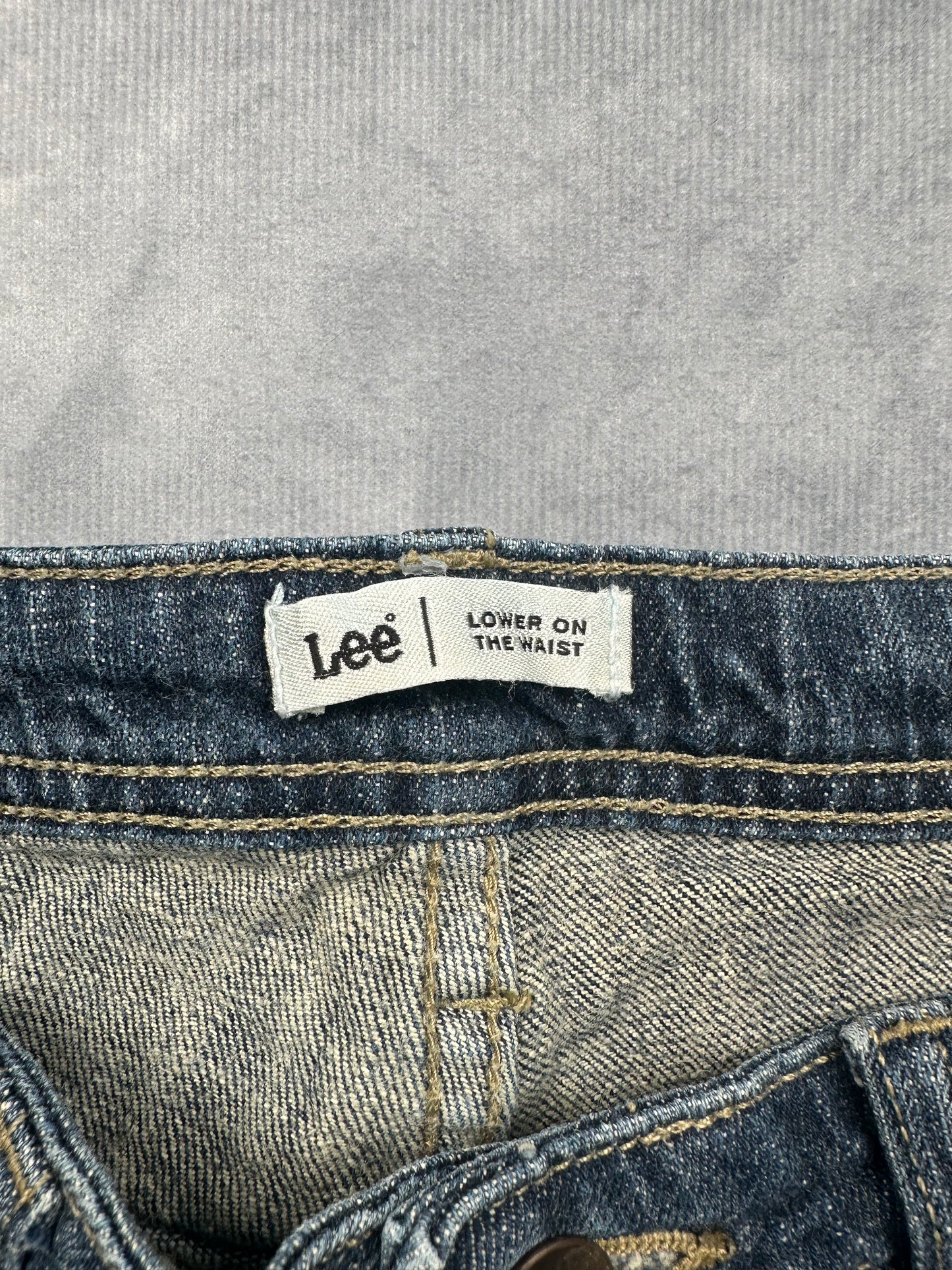 Vintage Lee Damen Jeans Shorts Gr. M (38) Blau Kurze Hose Relaxed Retro Denim