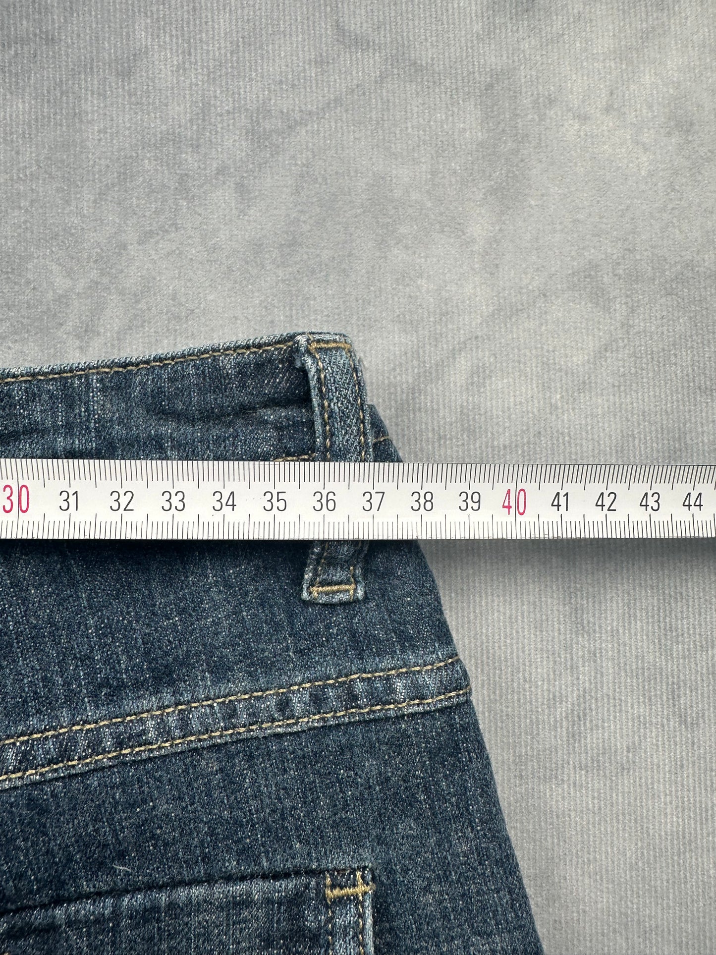 Vintage Lee Damen Jeans Shorts Gr. M (38) Blau Kurze Hose Relaxed Retro Denim