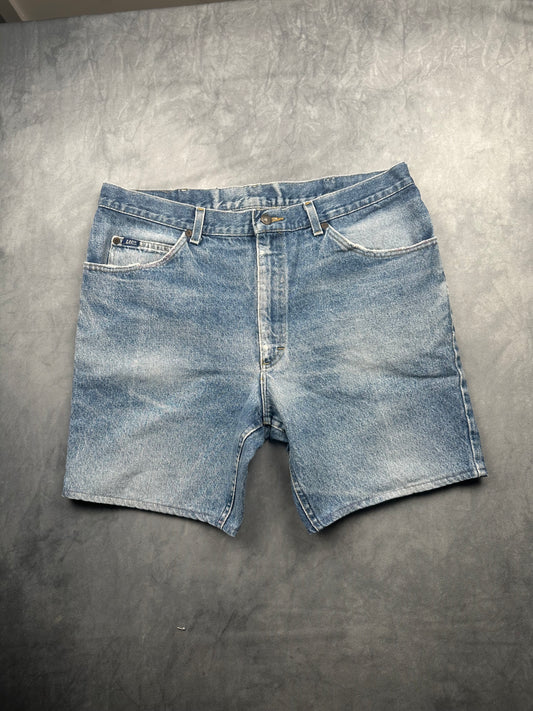 Vintage Lee Herren Jeans Shorts Gr. W36 Blau Kurze Hose Retro Denim