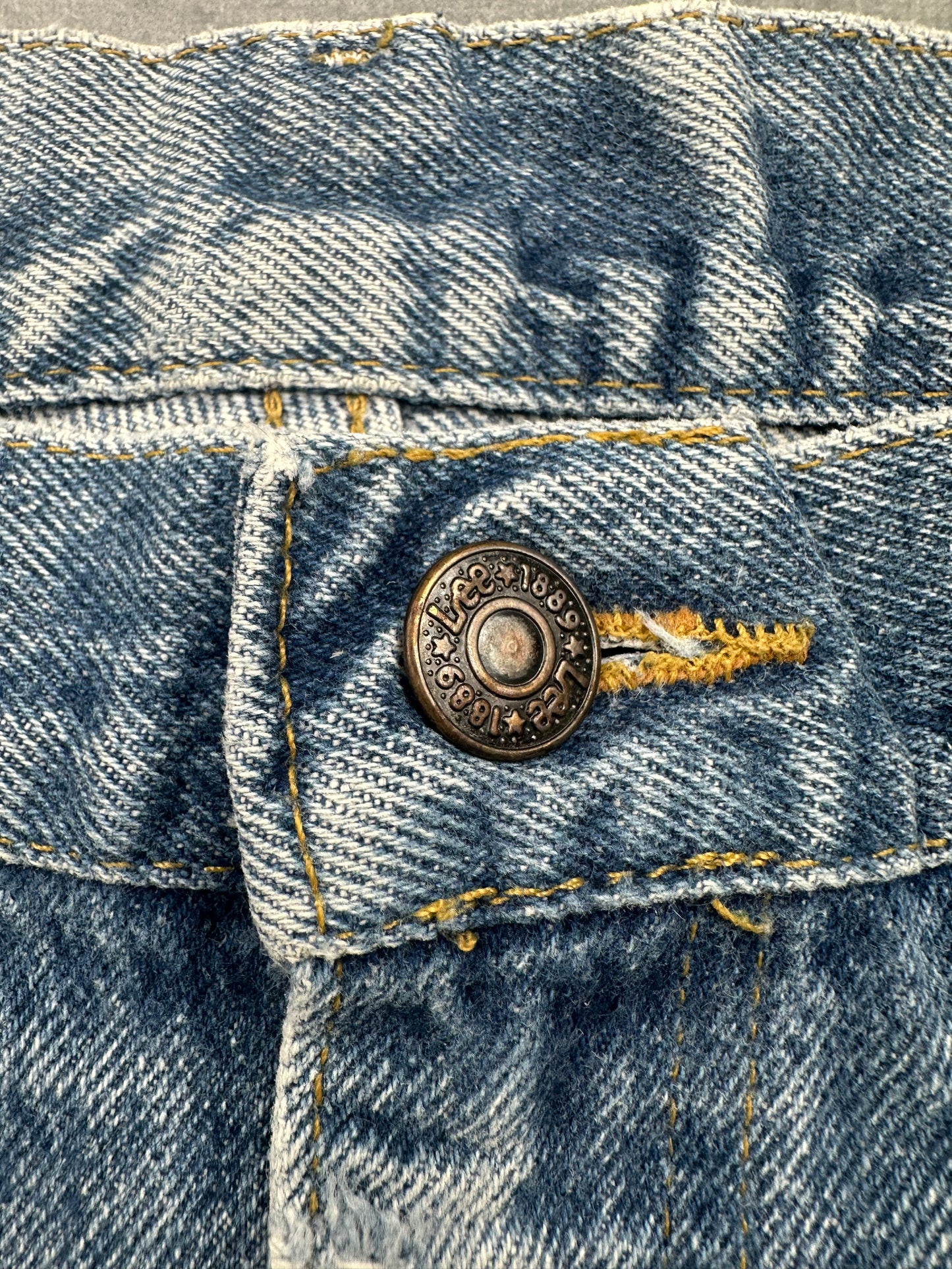 Vintage Lee Herren Jeans Shorts Gr. W36 Blau Kurze Hose Retro Denim