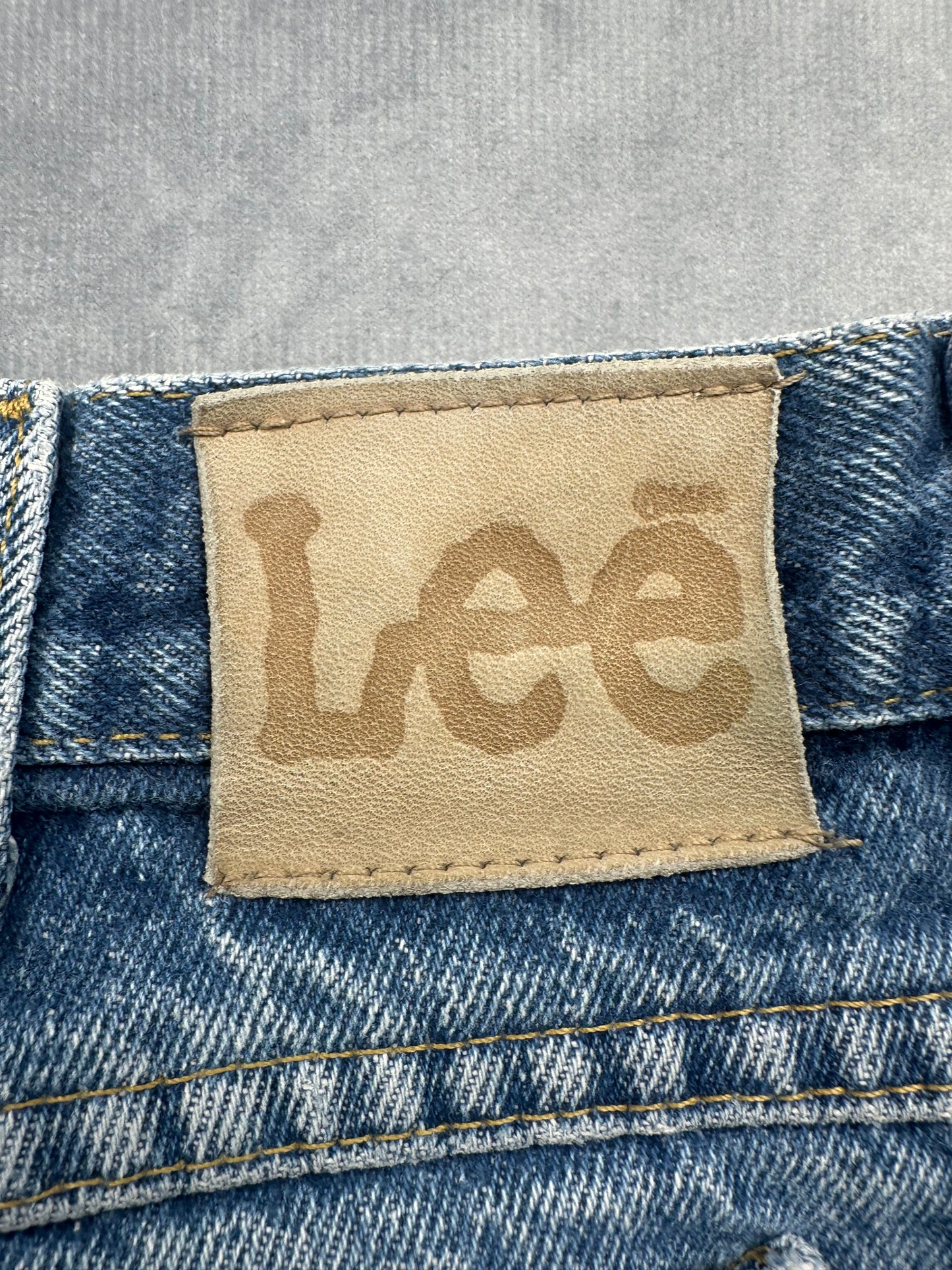 Vintage Lee Herren Jeans Shorts Gr. W36 Blau Kurze Hose Retro Denim