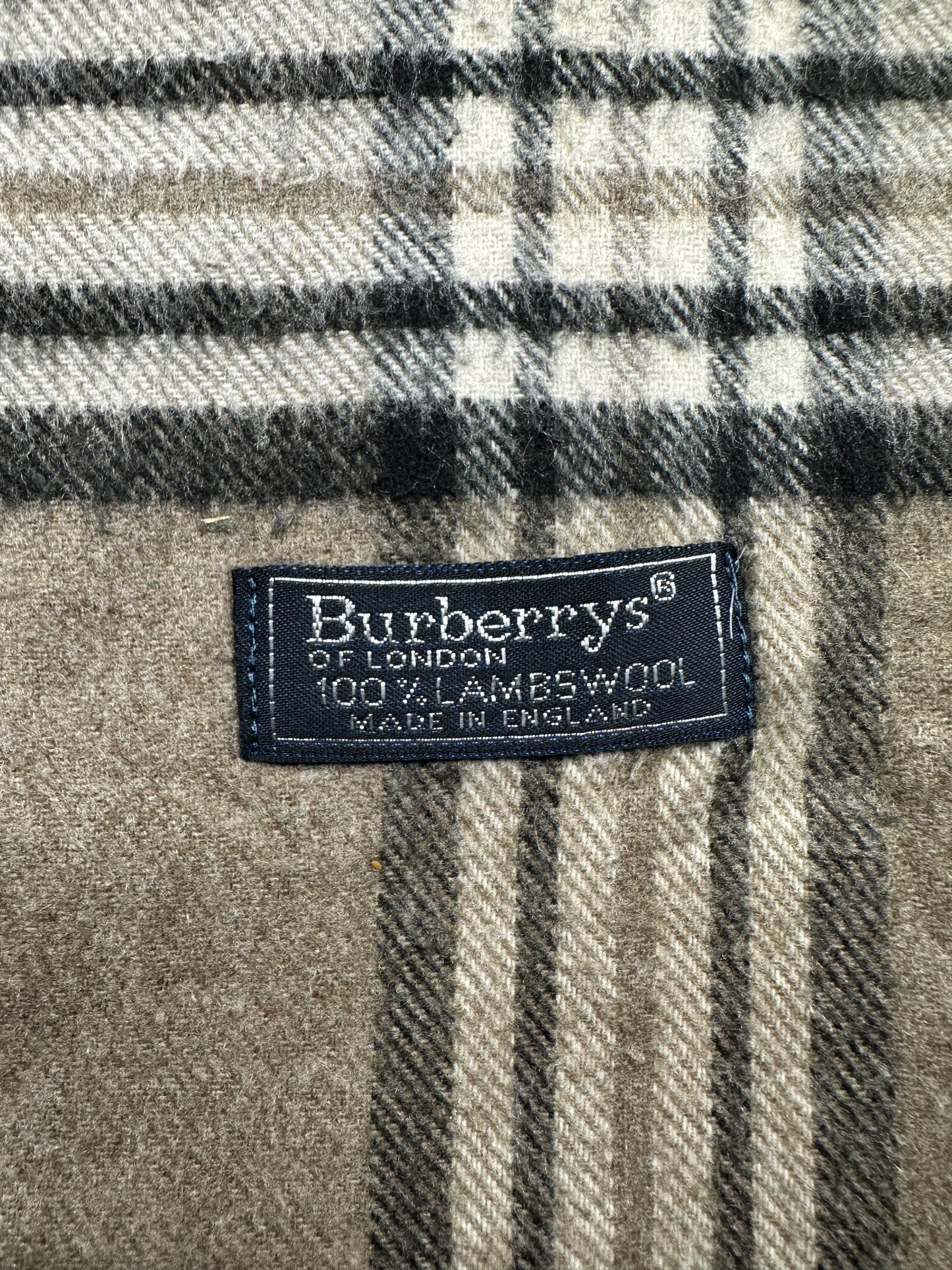Burberry Vintage Schal | Karo-Muster | 100% Lammwolle | Braun