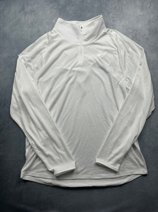 Nike Dri-Fit Court Challenger Half-Zip Longsleeve Herren Gr. L weiß