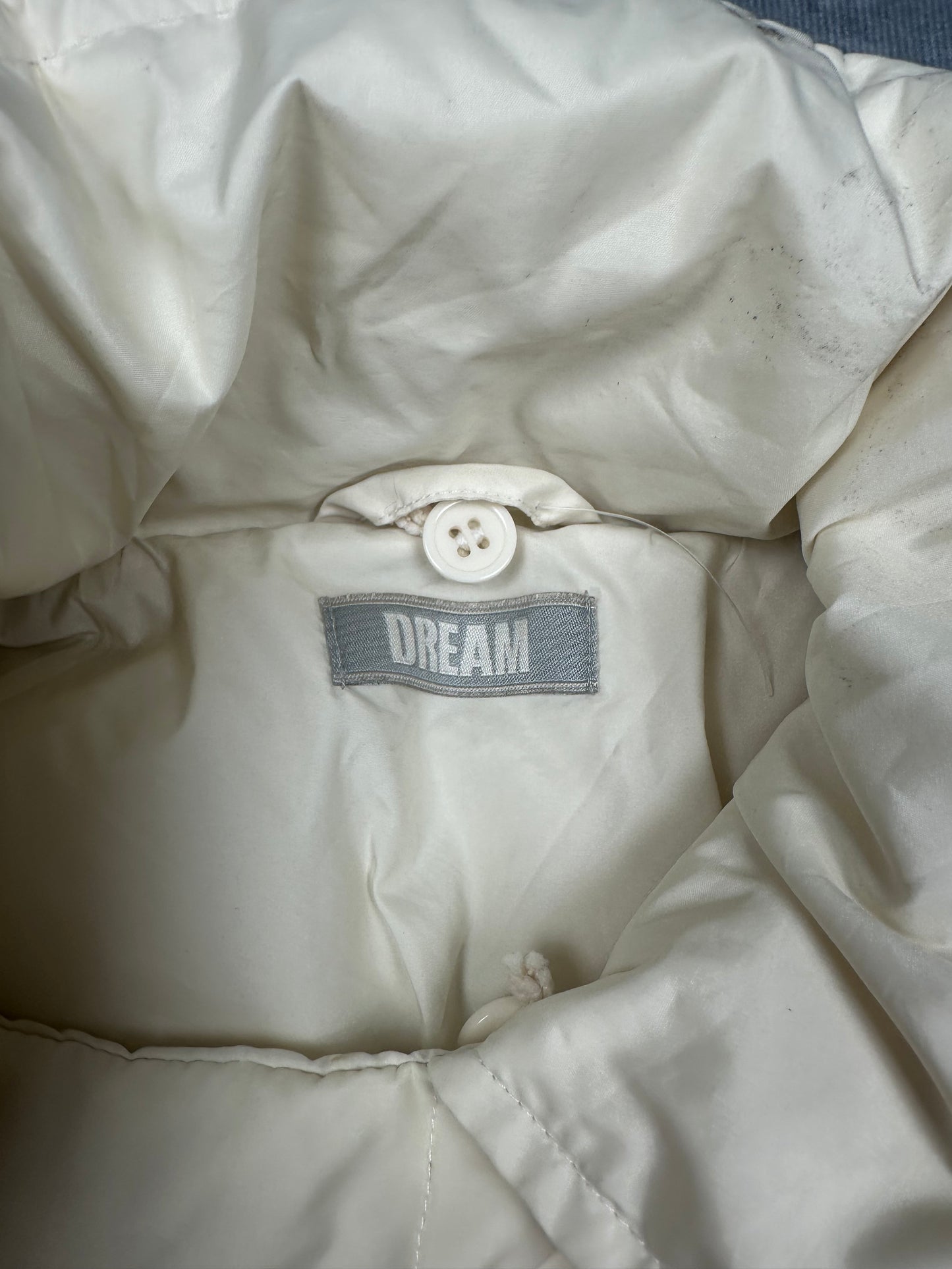 Daunenjacke Winterjacke Creme Gr. 40 Damen Vintage Y2K