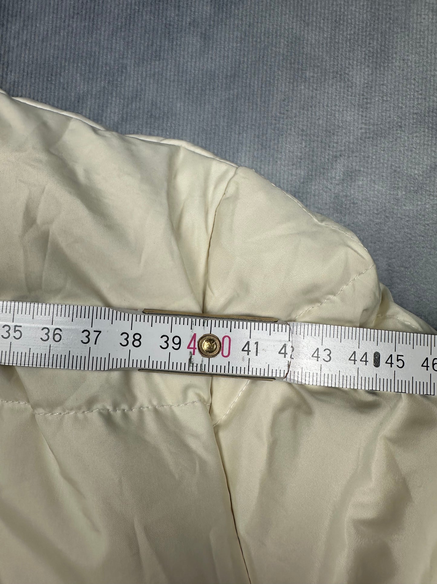 Daunenjacke Winterjacke Creme Gr. 40 Damen Vintage Y2K