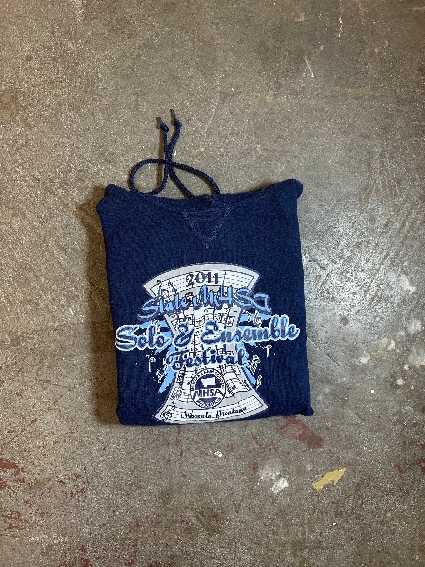 Russell Hoodie State MHSA Music Festival 2011 Gr. M Kapuzenpullover Blau