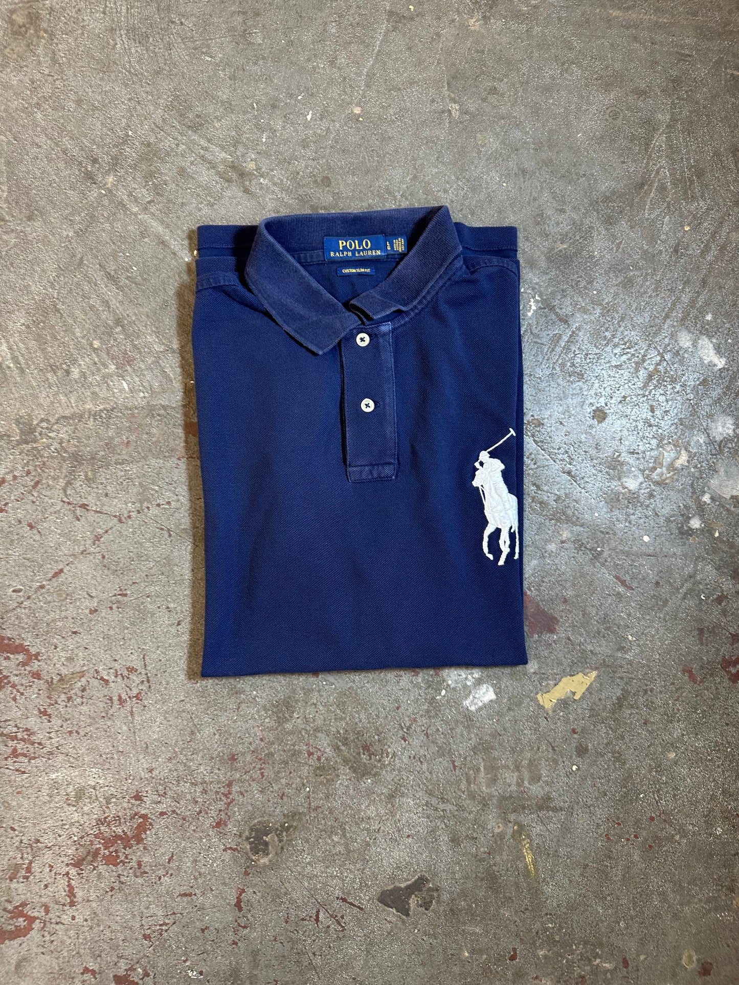 #07 Polo Ralph Lauren Navy Poloshirt (L)