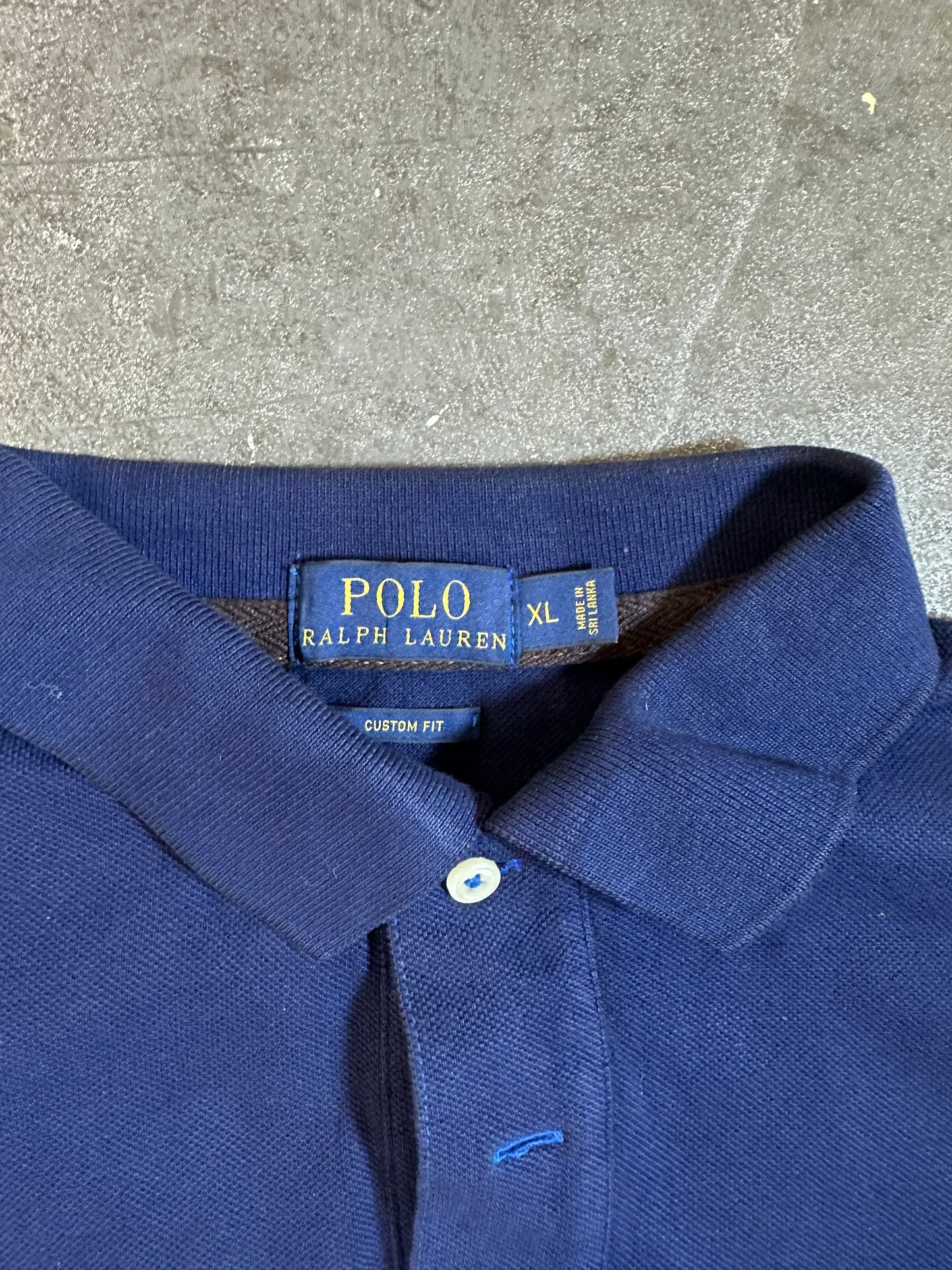 #07 Ralph Lauren Navy Polo with Orange Crest (XL)