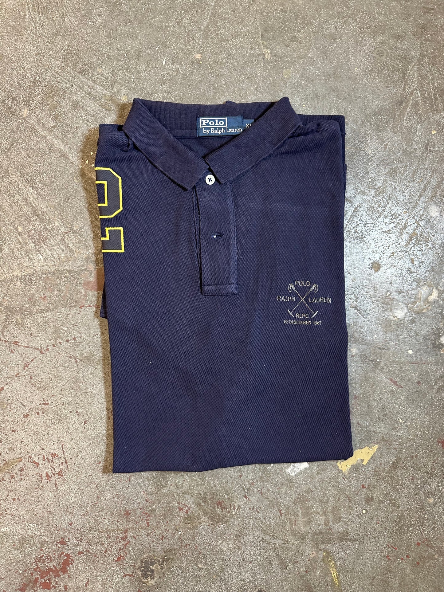 #06 Polo Ralph Lauren Poloshirt Dunkelblau Größe XL Vintage Y2K