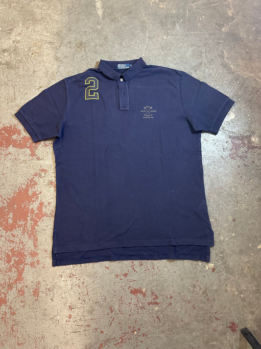 #06 Polo Ralph Lauren Poloshirt Dunkelblau Größe XL Vintage Y2K