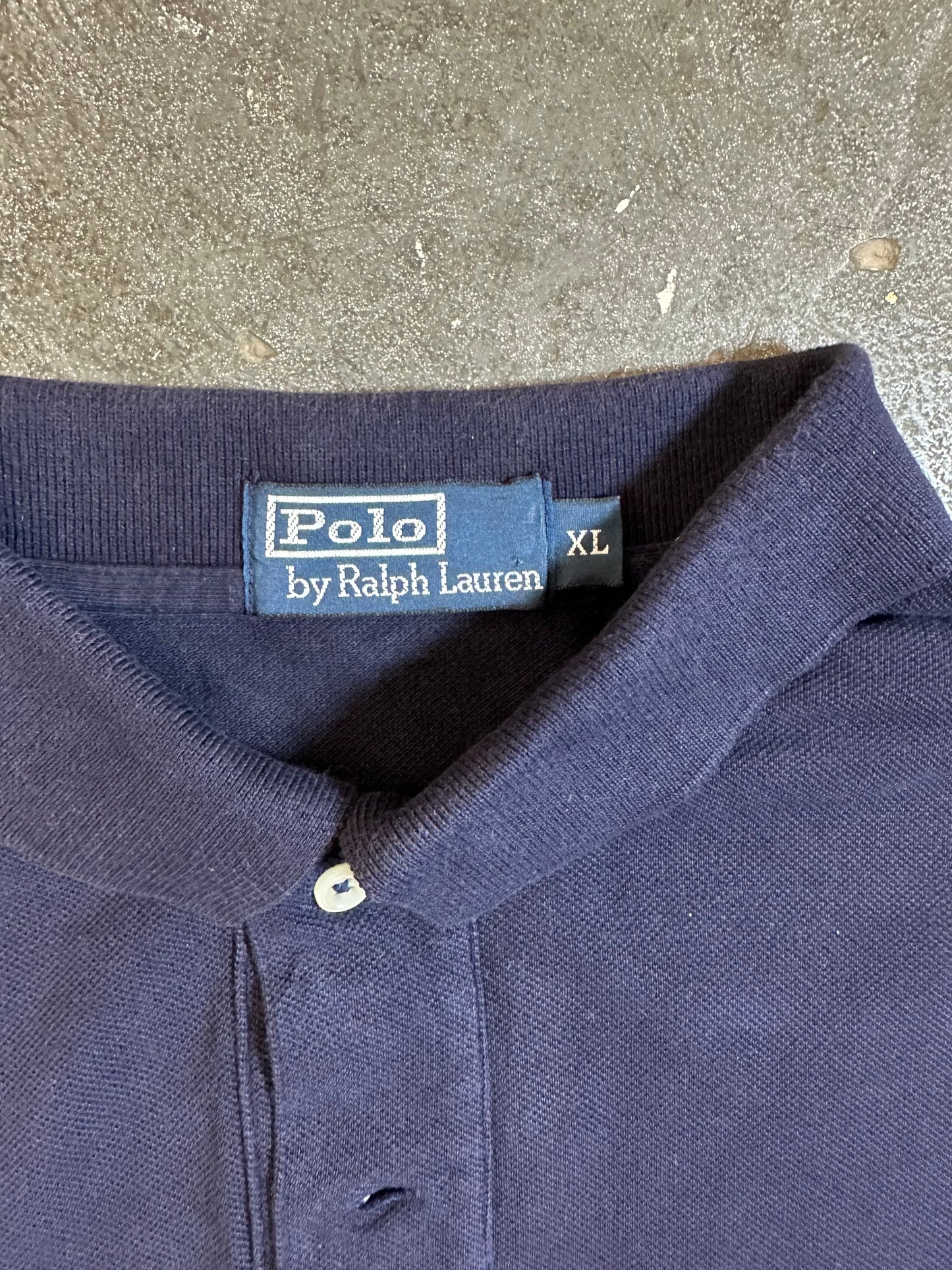#06 Polo Ralph Lauren Poloshirt Dunkelblau Größe XL Vintage Y2K