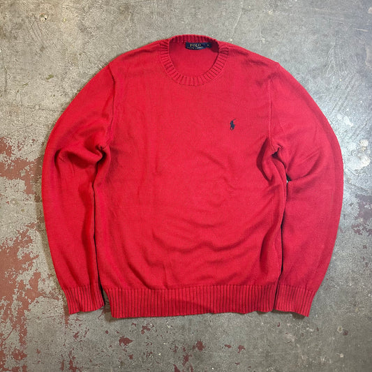 POLO Ralph Lauren Strickpullover rot Gr. M Rundhals Vintage