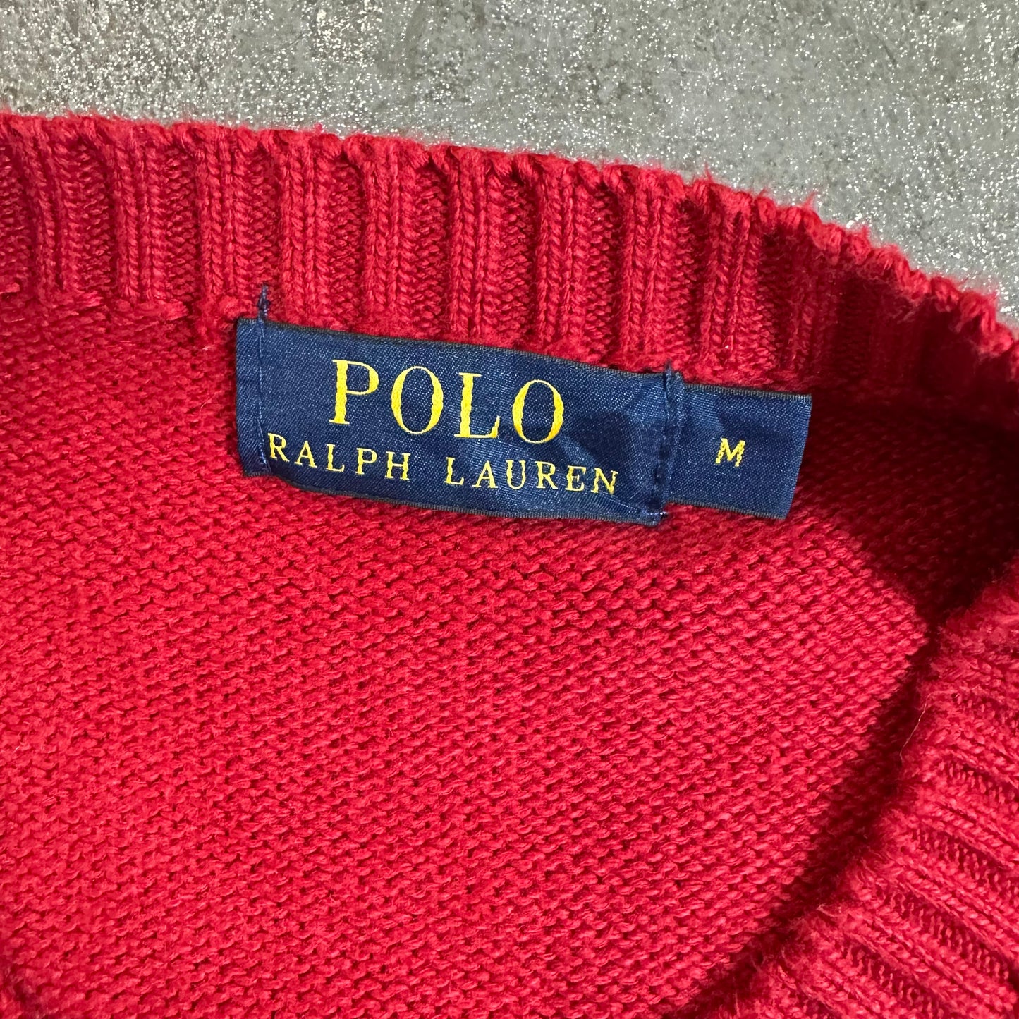 POLO Ralph Lauren Strickpullover rot Gr. M Rundhals Vintage