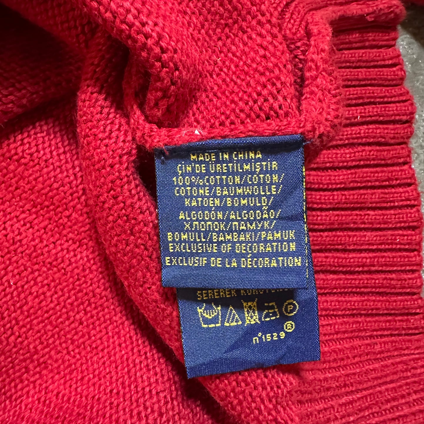 POLO Ralph Lauren Strickpullover rot Gr. M Rundhals Vintage