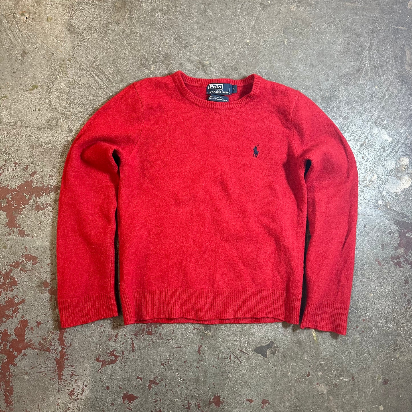 #06 Ralph Lauren Knitsweater Rot Cropped Größe S