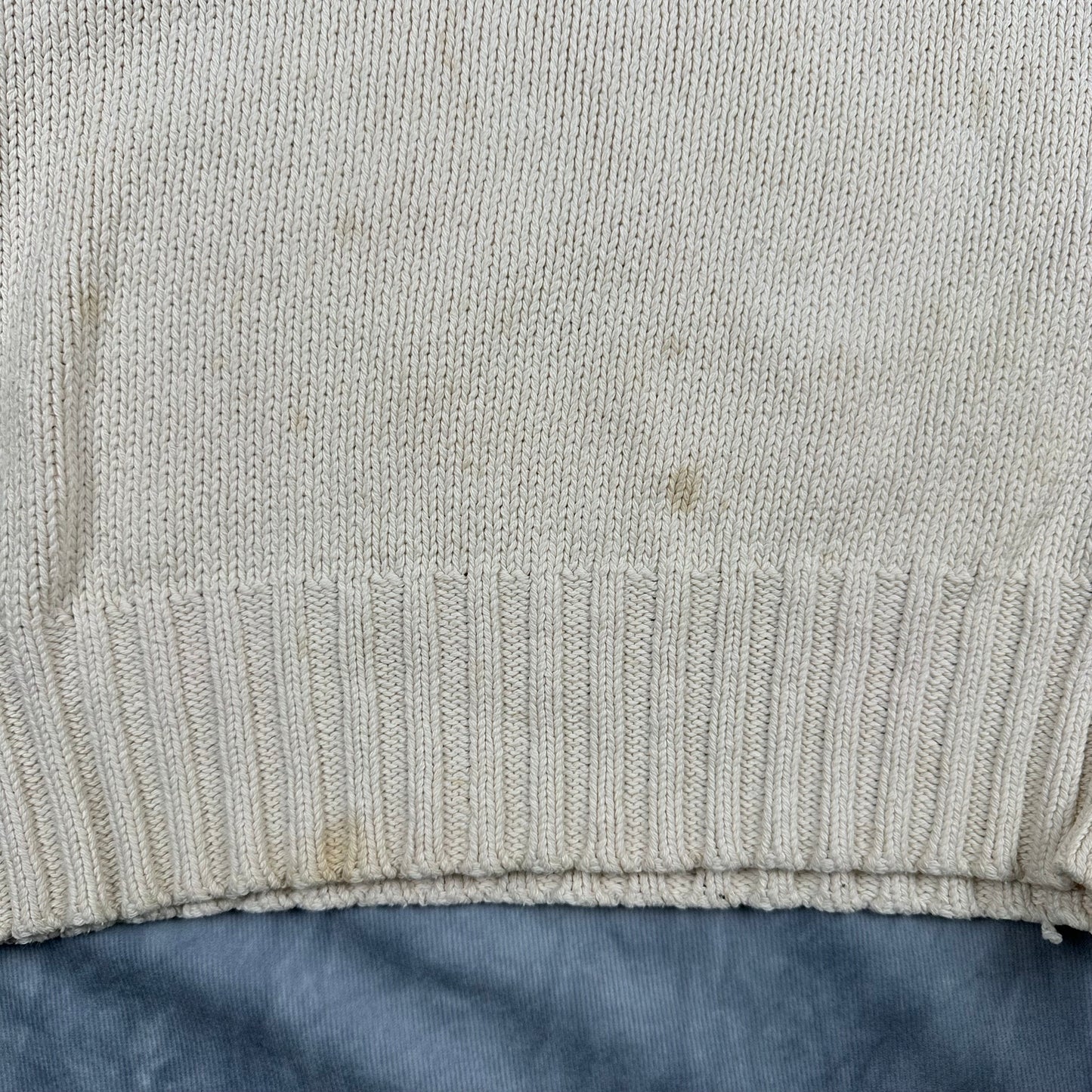 POLO Ralph Lauren Strickpullover Creme Gr. M Rundhals Vintage