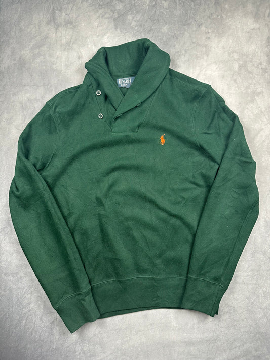 Polo Ralph Lauren Strickpullover Schalkragen grün Gr. S Herren Vintage