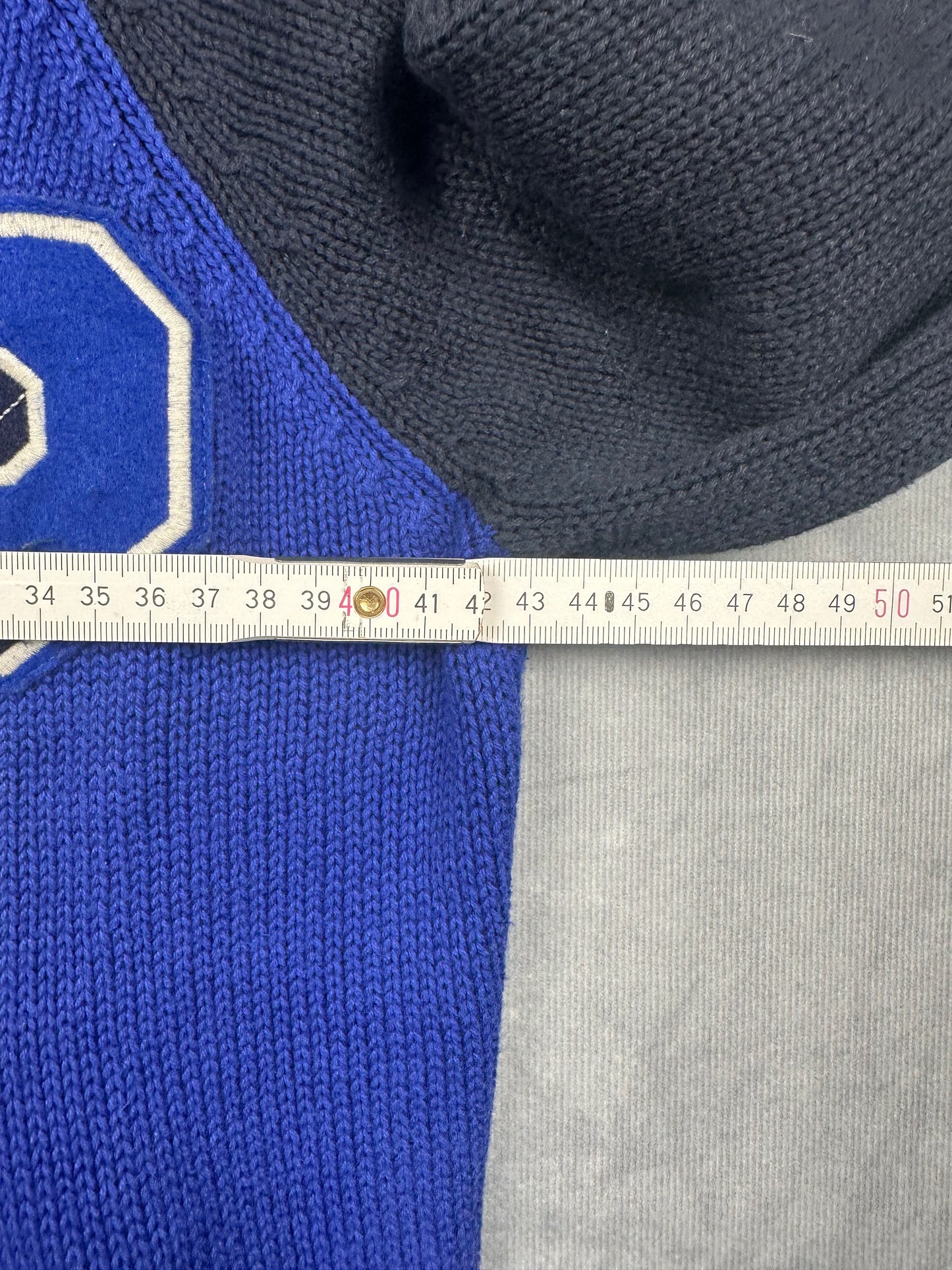 Polo Ralph Lauren College-Strickjacke Cardigan blau Kinder Gr. L (14-16) Vintage Y2K