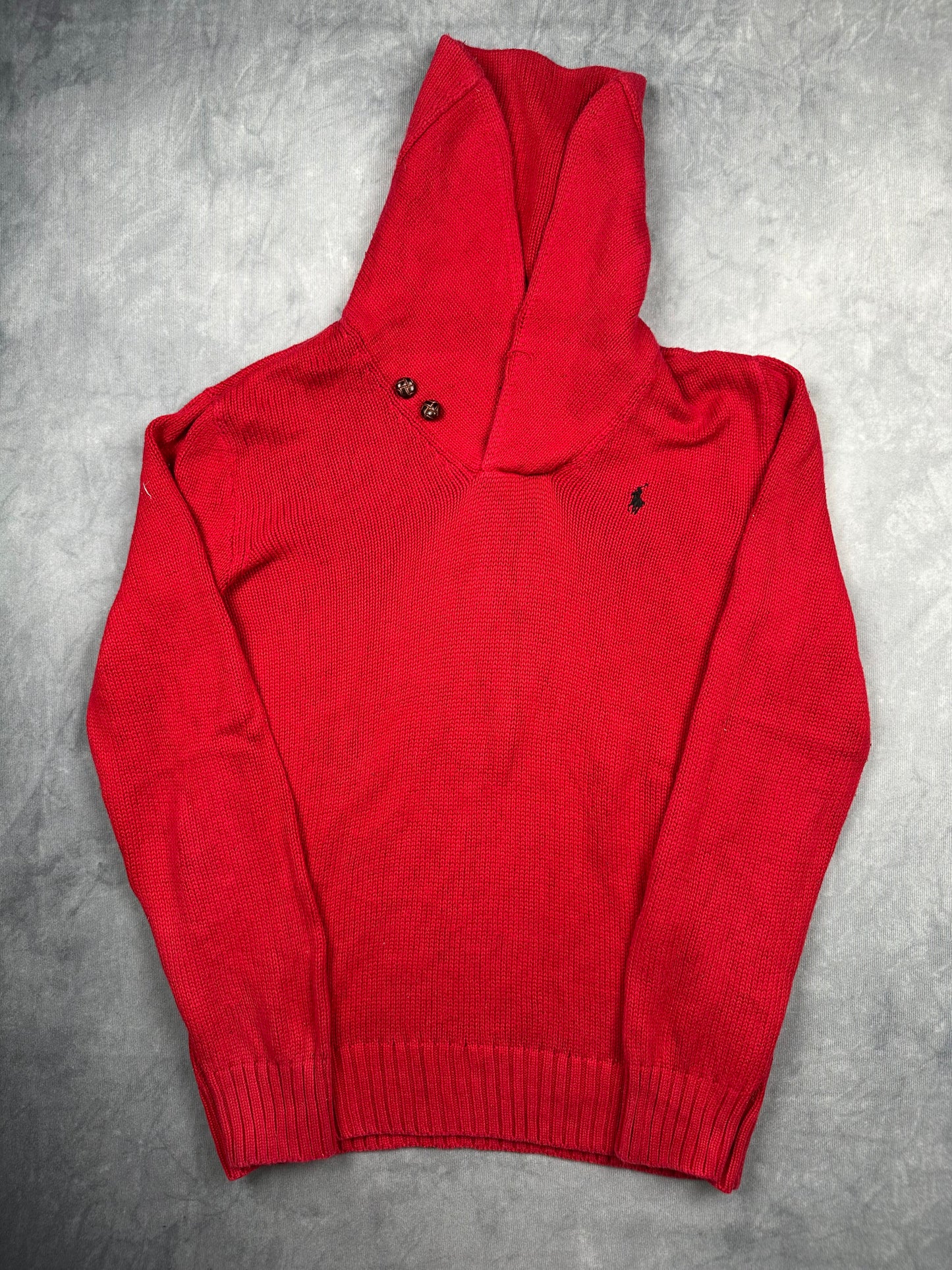 Polo Ralph Lauren Kragen Strickpullover rot Kinder Gr. L (14-16) Vintage