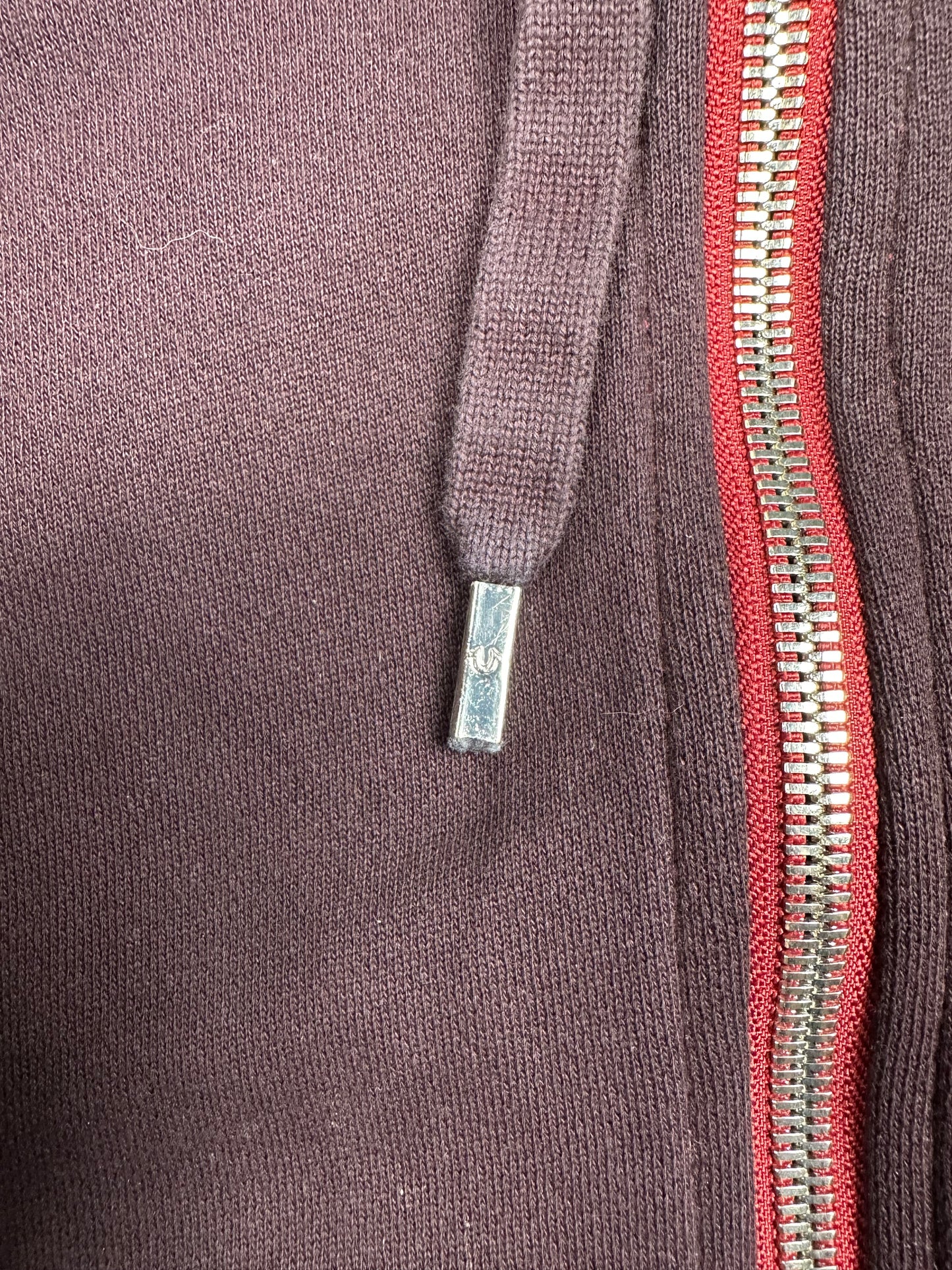 True Religion Zip Hoodie Zipper Rot Designer Größe L Frühling Sommer