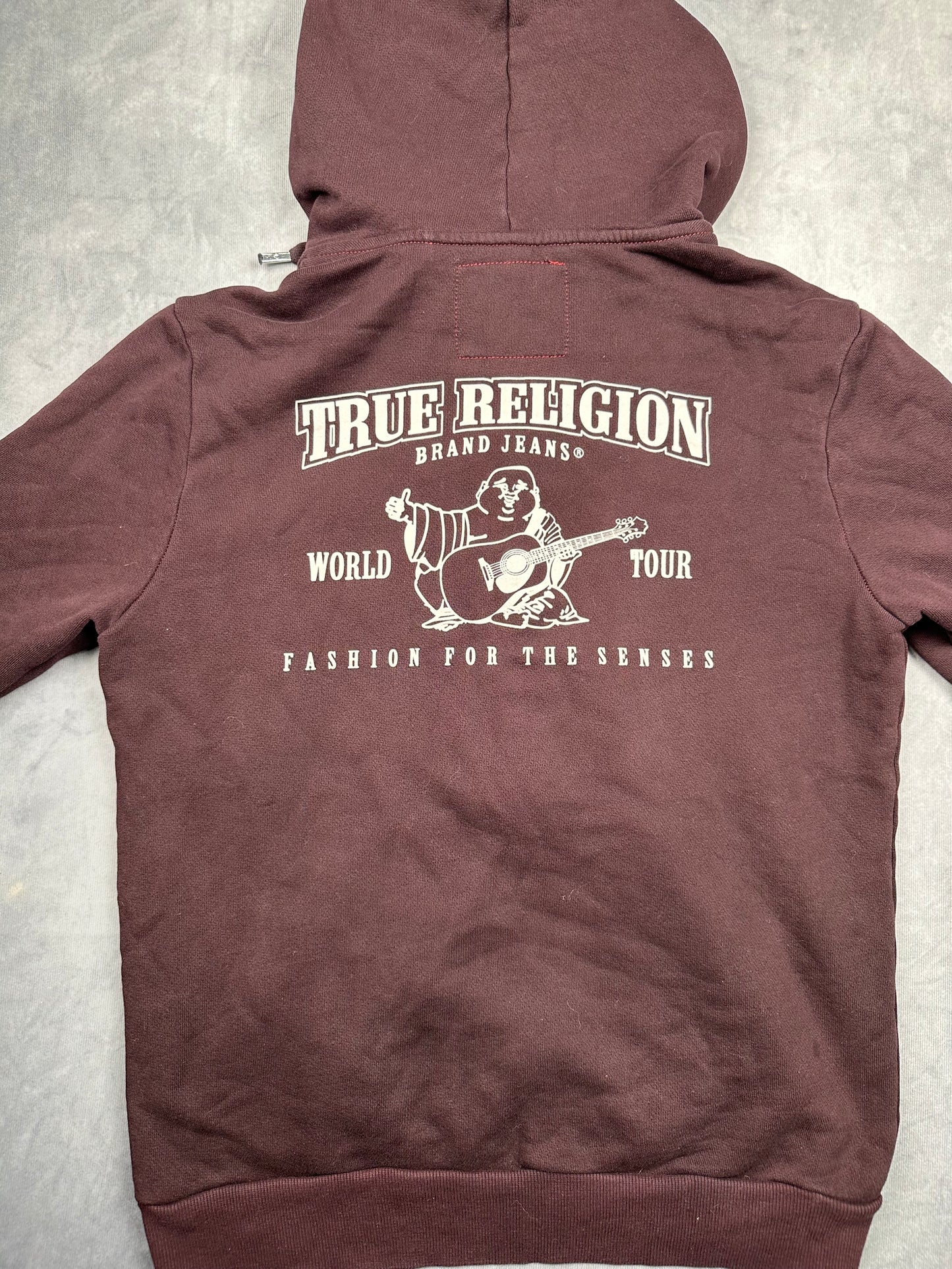 True Religion Zip Hoodie Zipper Rot Designer Größe L Frühling Sommer