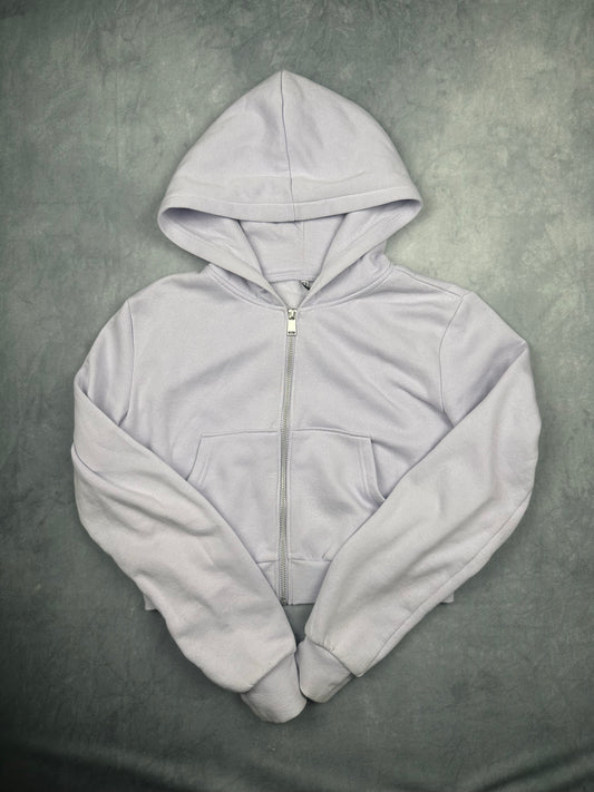 Sweatjacke / Trainingsjacke / Kapuzenjacke kurz Damen Gr. M Flieder