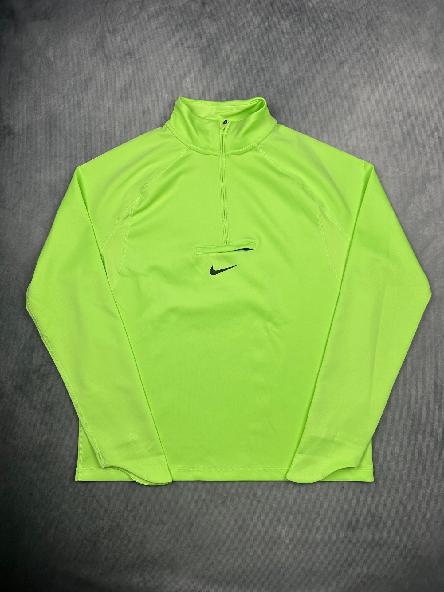 Nike Dri-Fit Element Trail Midlayer Longsleeve Laufshirt Damen Gr. M - Neon Grün