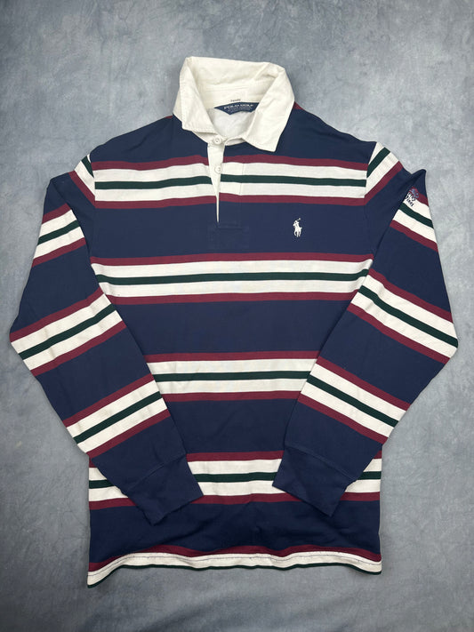 #06 POLO Ralph Lauren Torrey Pines Pullover Gr. M Langarmshirt Blau/weiß gestreift