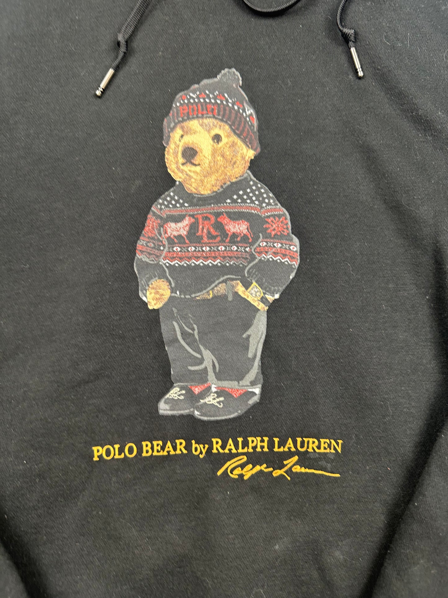 Polo BEAR by Ralph Lauren Pullover Hoodie Kapuzenpullover schwarz Gr. S
