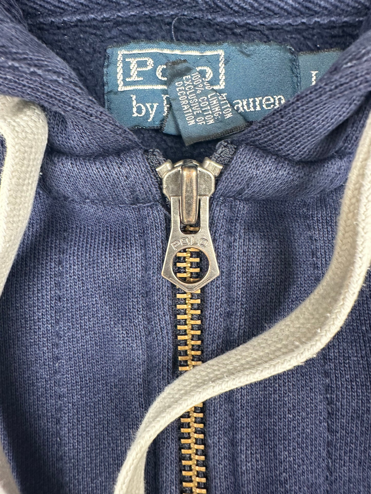 Polo Ralph Lauren Sweatjacke Herren Gr. L Blau Kapuzenjacke Vintage Y2K