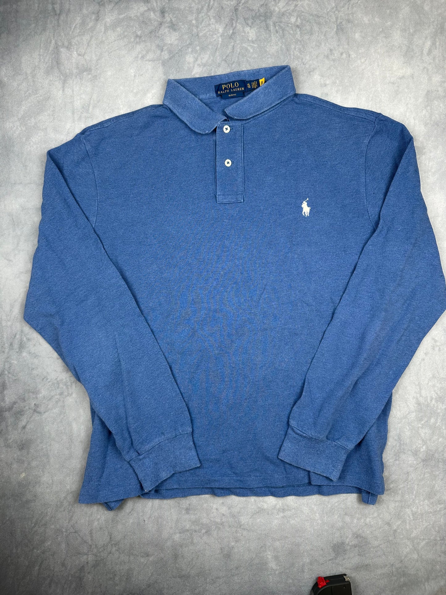 POLO Ralph Lauren Long Sleeve Pullover Größe XL Langarmshirt Blau Vintage Y2K