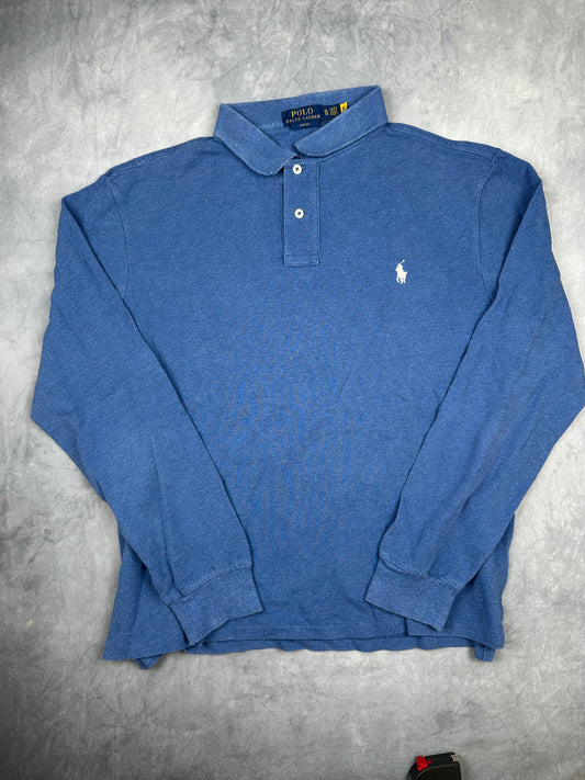 POLO Ralph Lauren Long Sleeve Pullover Größe XL Langarmshirt Blau Vintage Y2K