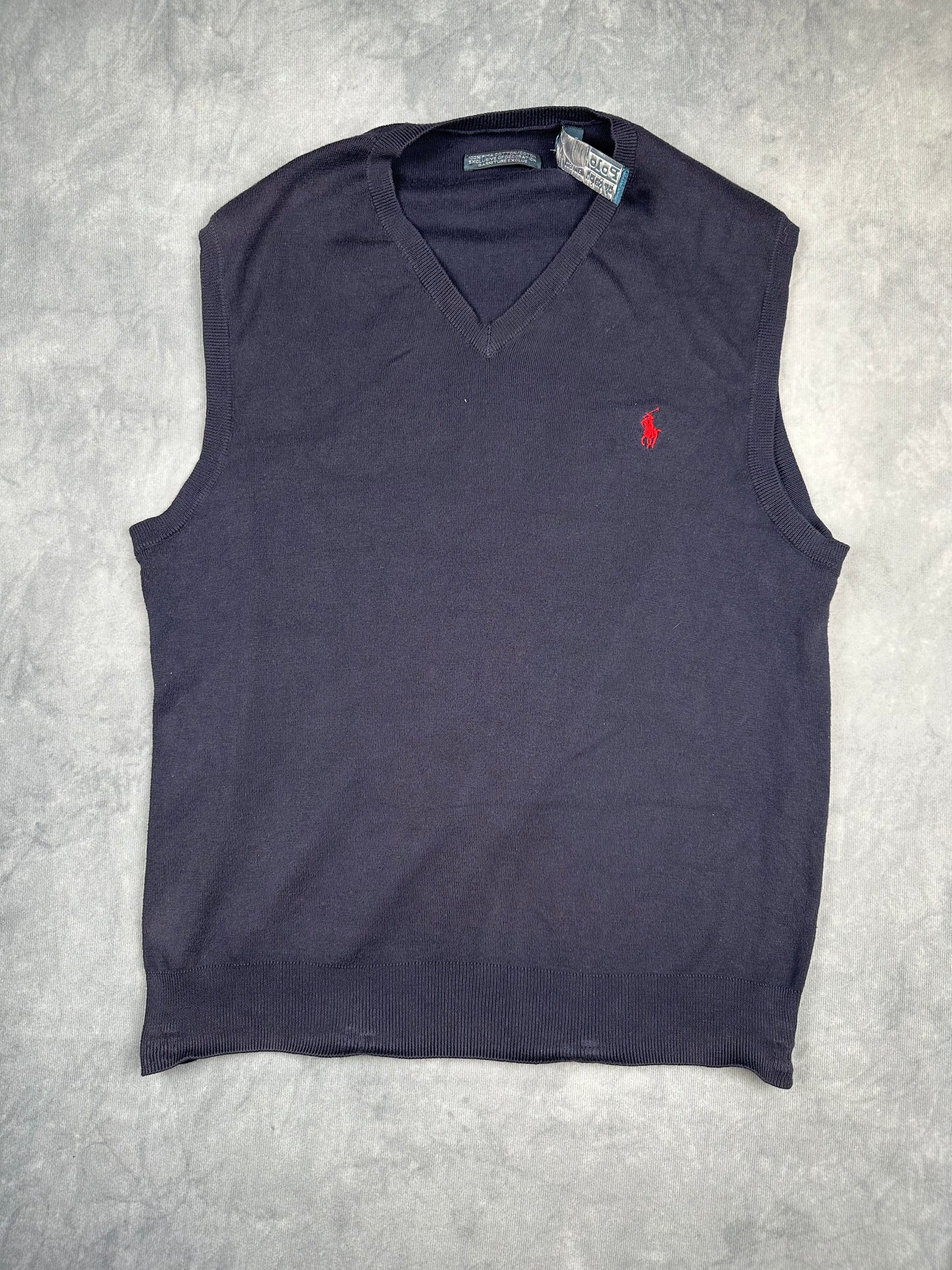 POLO Ralph Lauren Strick Pullunder Weste blau Gr. L Vintage Y2K Tennis