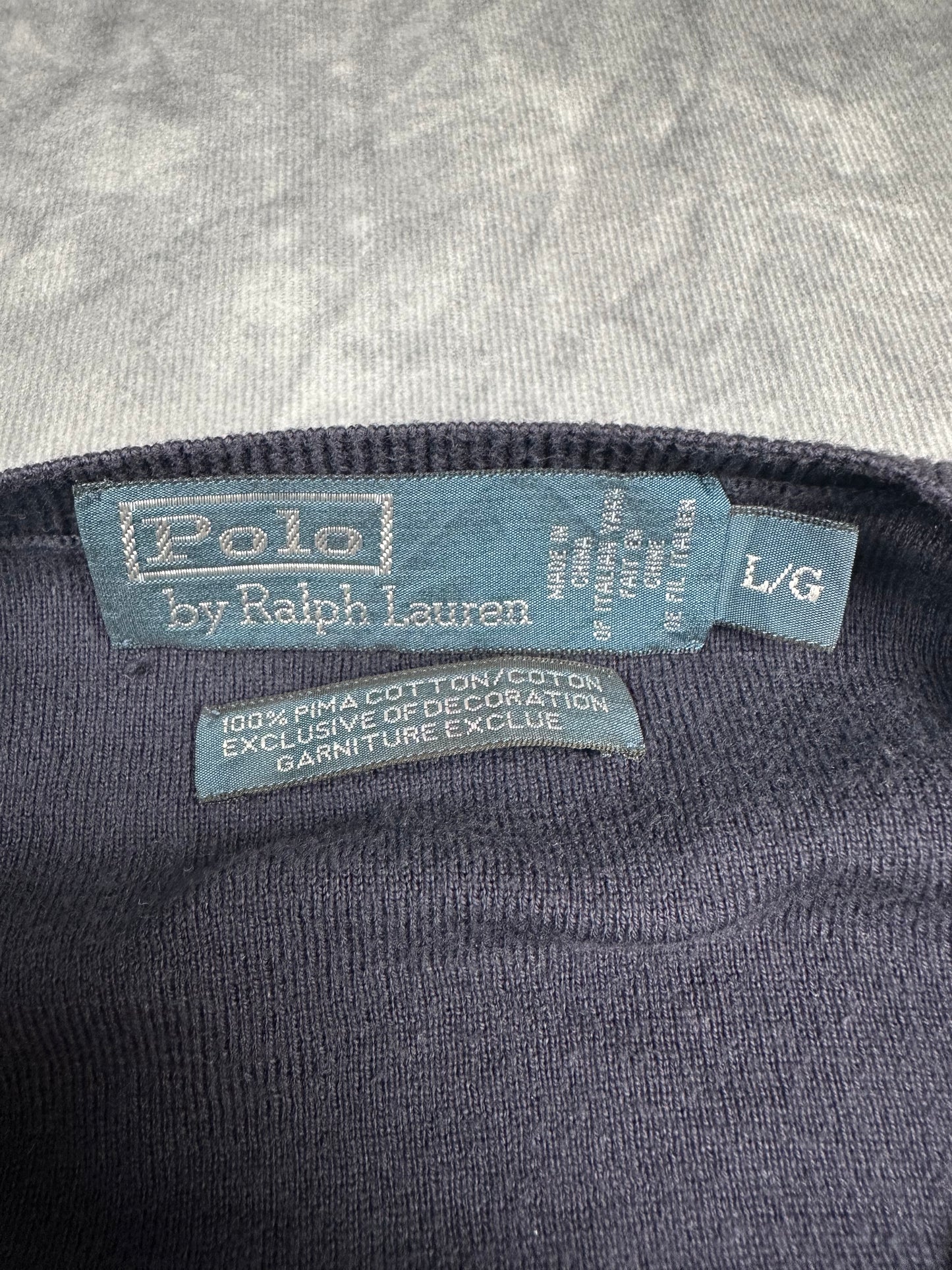 POLO Ralph Lauren Strick Pullunder Weste blau Gr. L Vintage Y2K Tennis