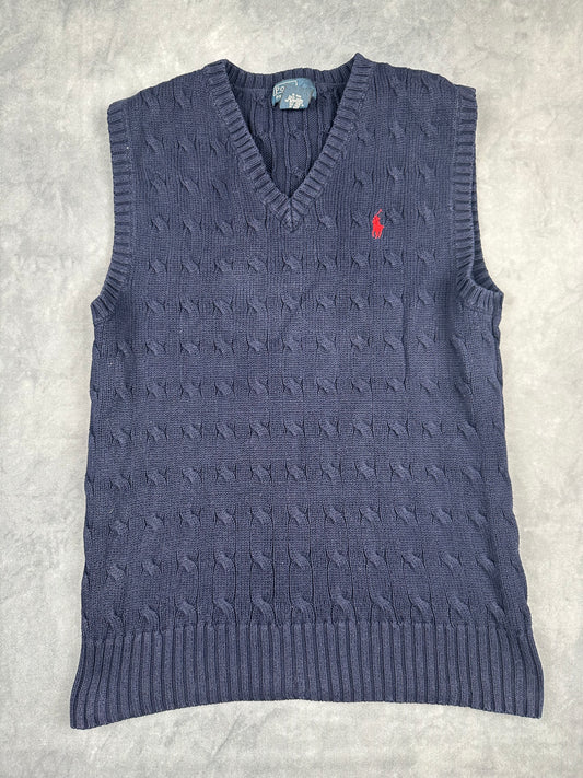 POLO Ralph Lauren Strick Pullunder Weste blau Kinder-Gr. M (140-146) Vintage