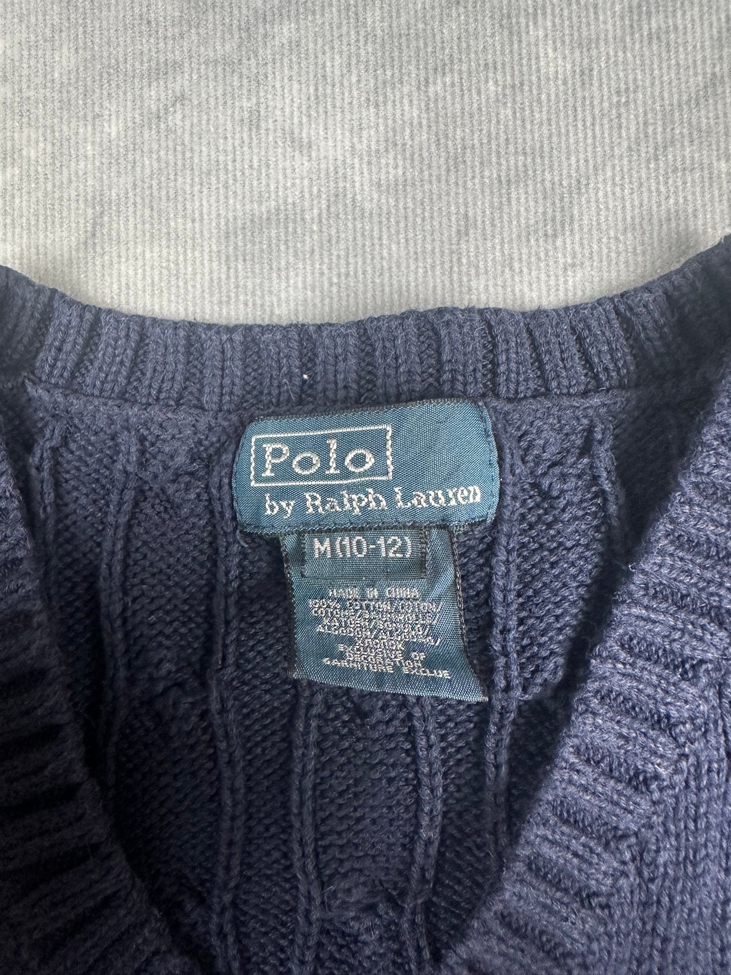 POLO Ralph Lauren Strick Pullunder Weste blau Kinder-Gr. M (140-146) Vintage