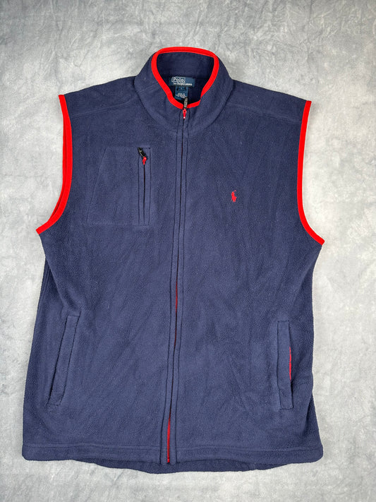 POLO Ralph Lauren Fleece-Weste Gr. L Herren Vintage Blau Reißverschluss
