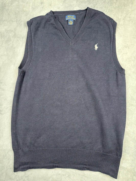 POLO Ralph Lauren Strick Pullunder Weste blau Kinder-Gr. L (152-158) Vintage