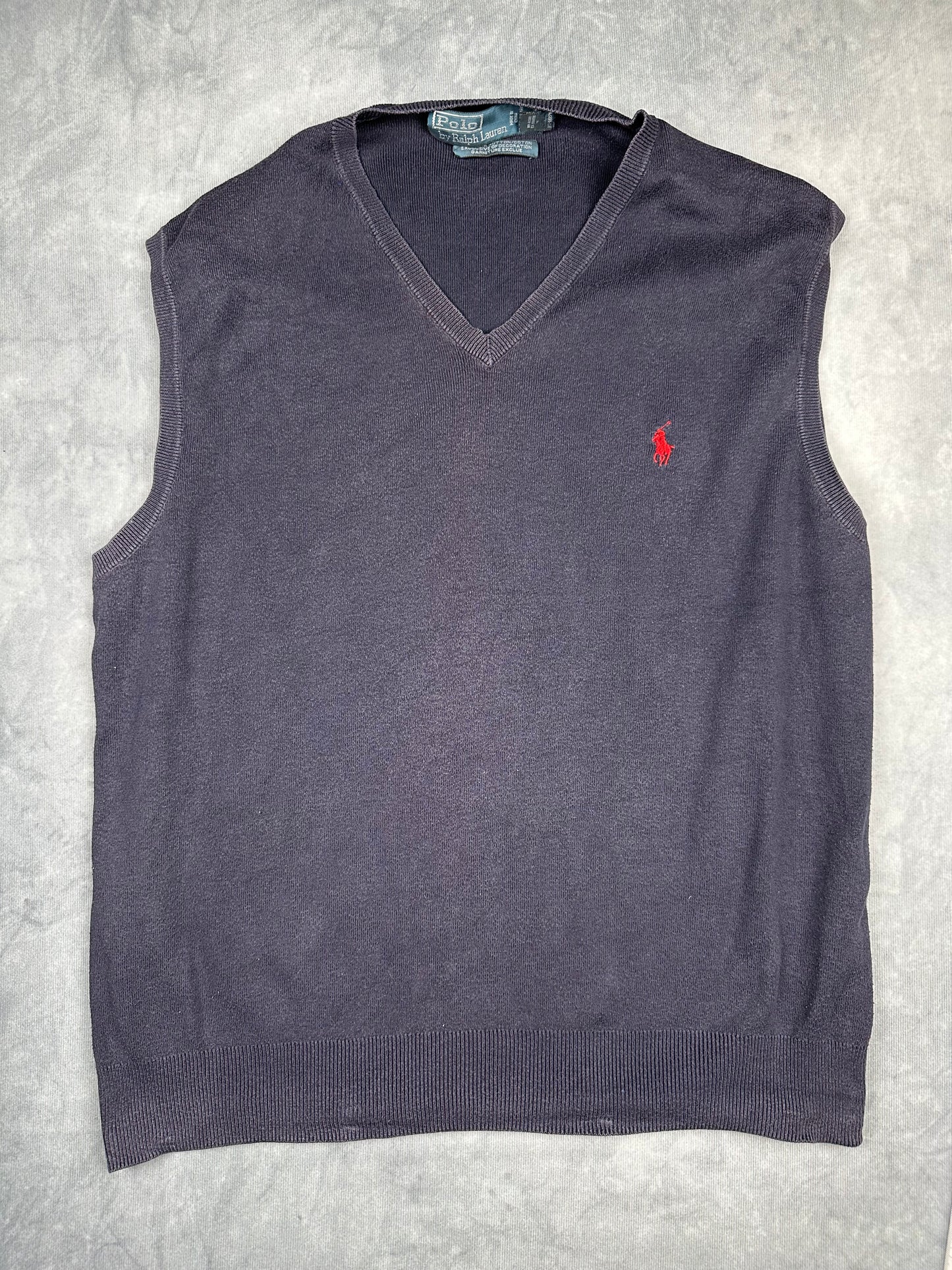 POLO Ralph Lauren Strick Pullunder Weste blau Gr. L Vintage Y2K Tennis