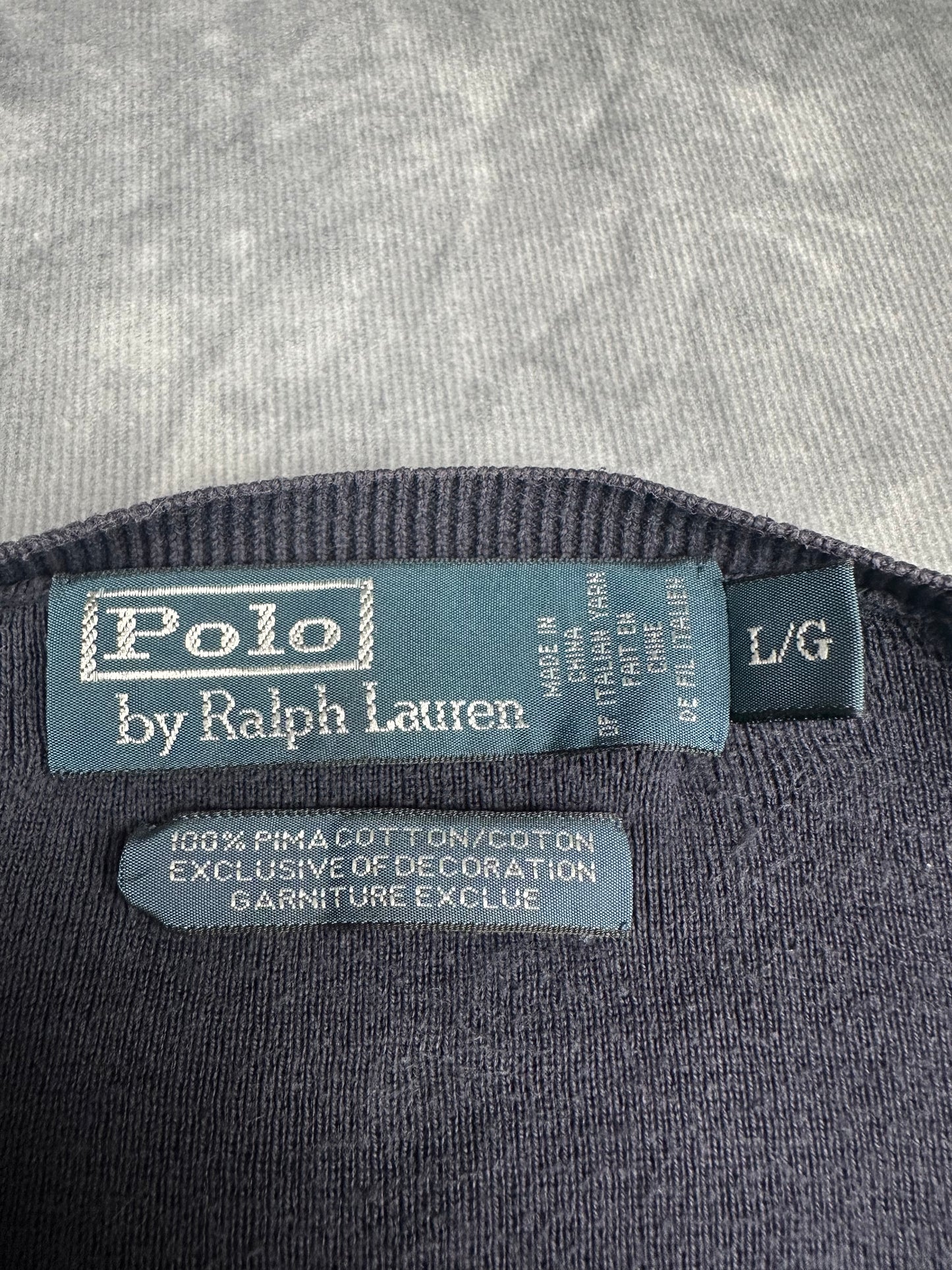 POLO Ralph Lauren Strick Pullunder Weste blau Gr. L Vintage Y2K Tennis