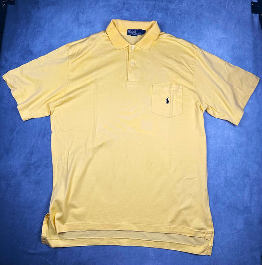 Polo Ralph Lauren Poloshirt T-Shirt Herren Gr. L Vintage Y2K Gelb