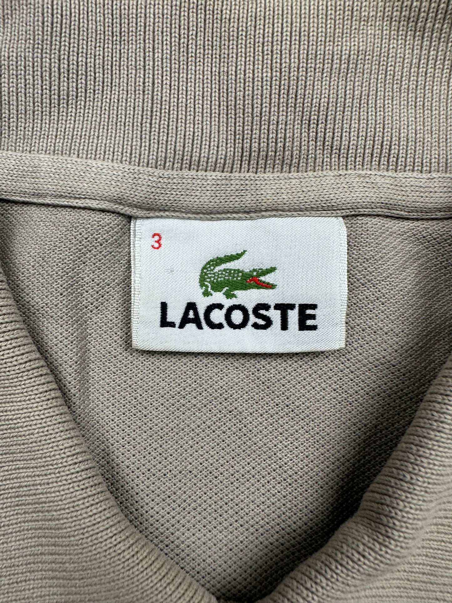 Lacoste Herren Poloshirt T-Shirt Gr. 3/S Vintage Y2K Sandfarben