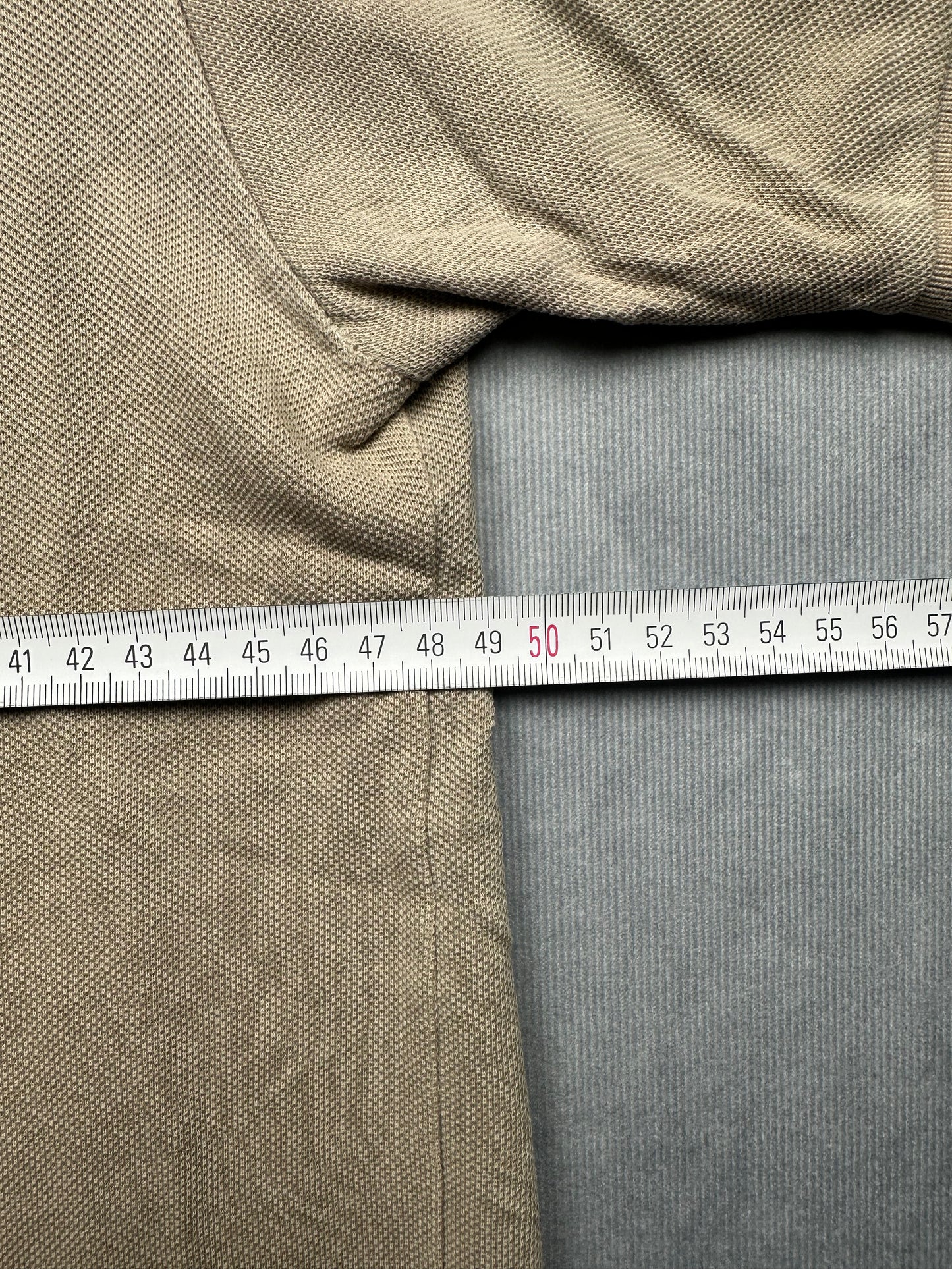 Lacoste Herren Poloshirt T-Shirt Gr. 3/S Vintage Y2K Sandfarben